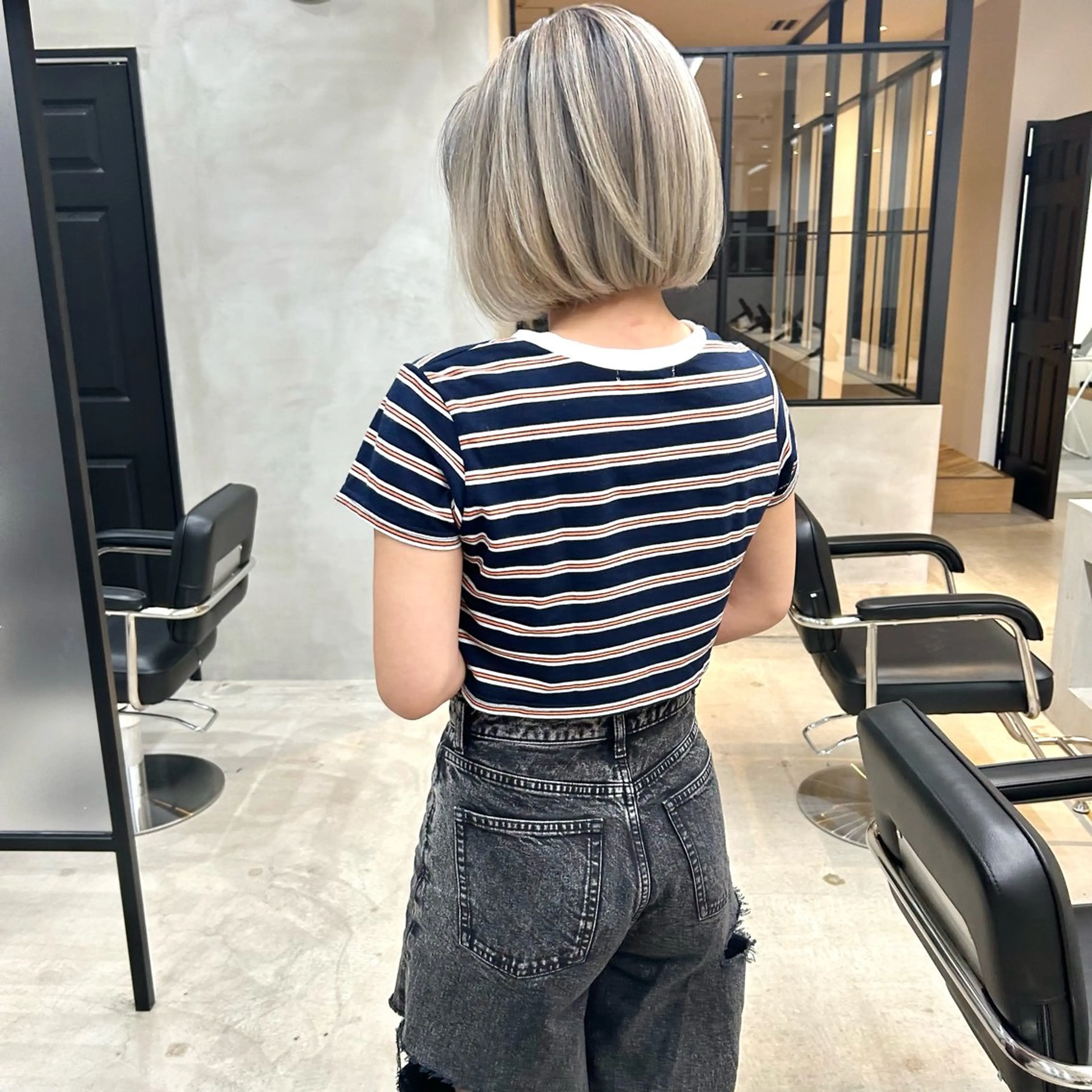 ミディアム カラー ヘアカラー トリートメント mood tatemachiのヘアスタイル