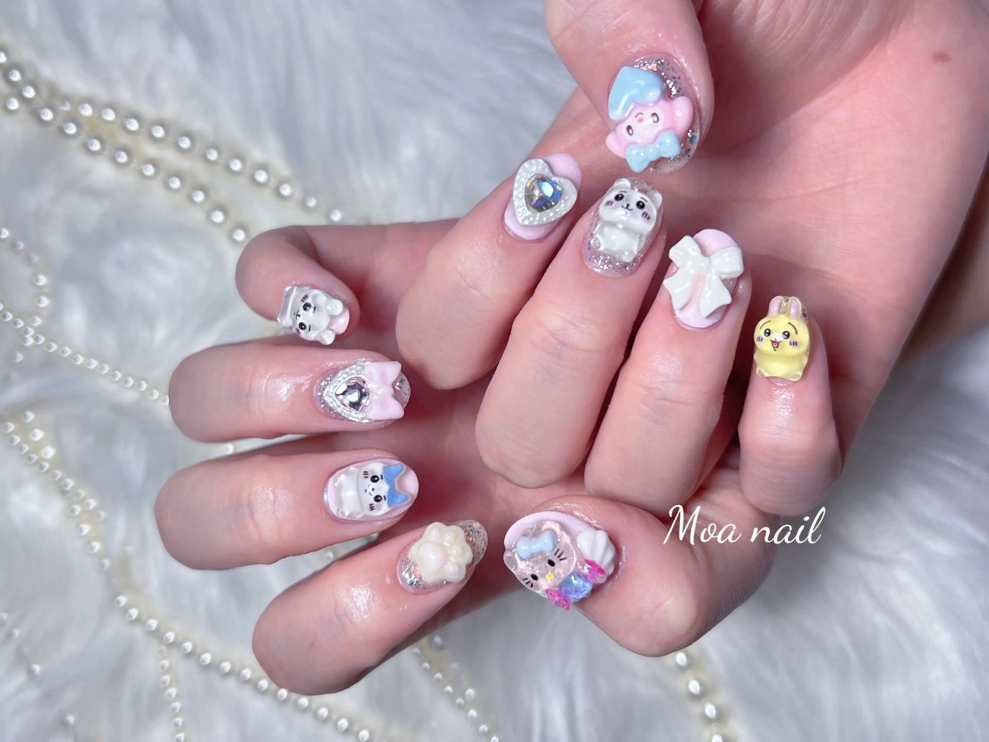 ネイル 長さ出し スカルプネイル ワンホンネイル Moa nailのネイルデザイン