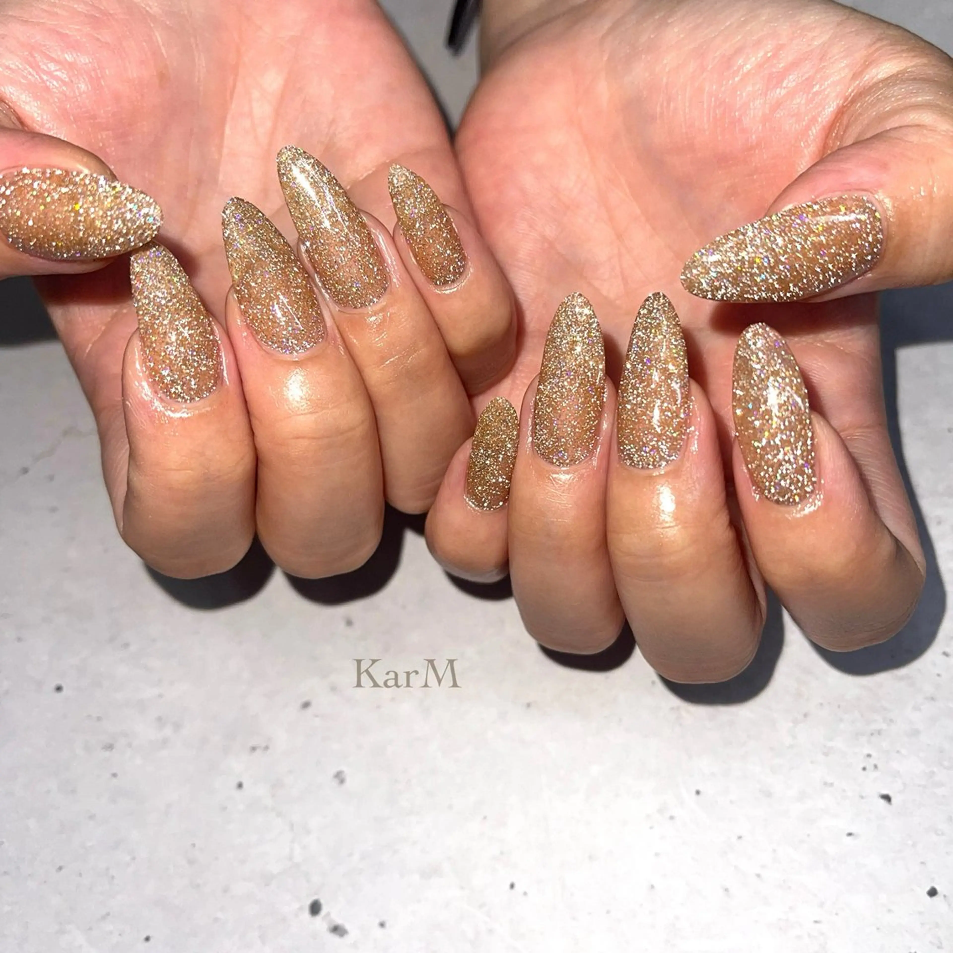 ネイル オーロラネイル ブラウン チークネイル フラッシュネイル フレンチネイル ハンドネイル フットネイル ogino karinのネイルデザイン