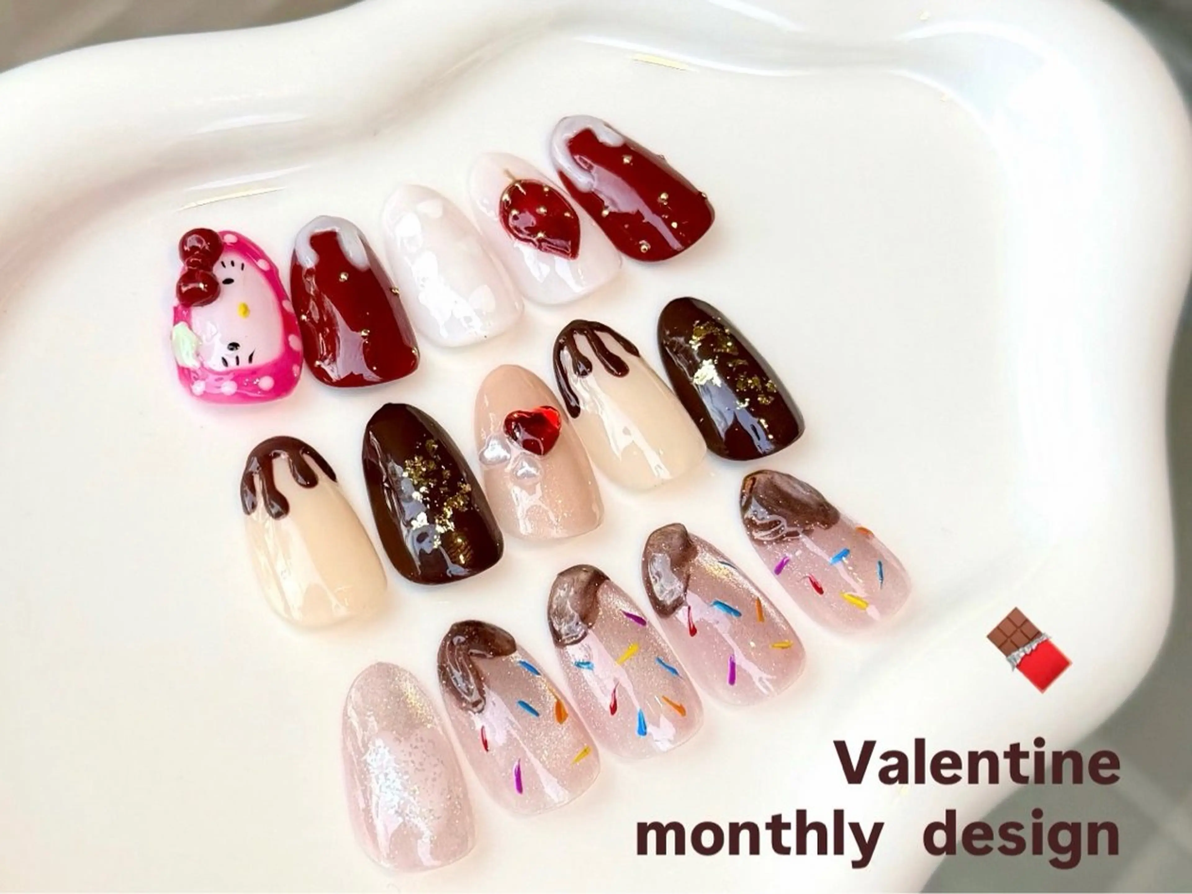 【ハンド】バレンタイン💘限定定額ネイル（オフなし）の写真