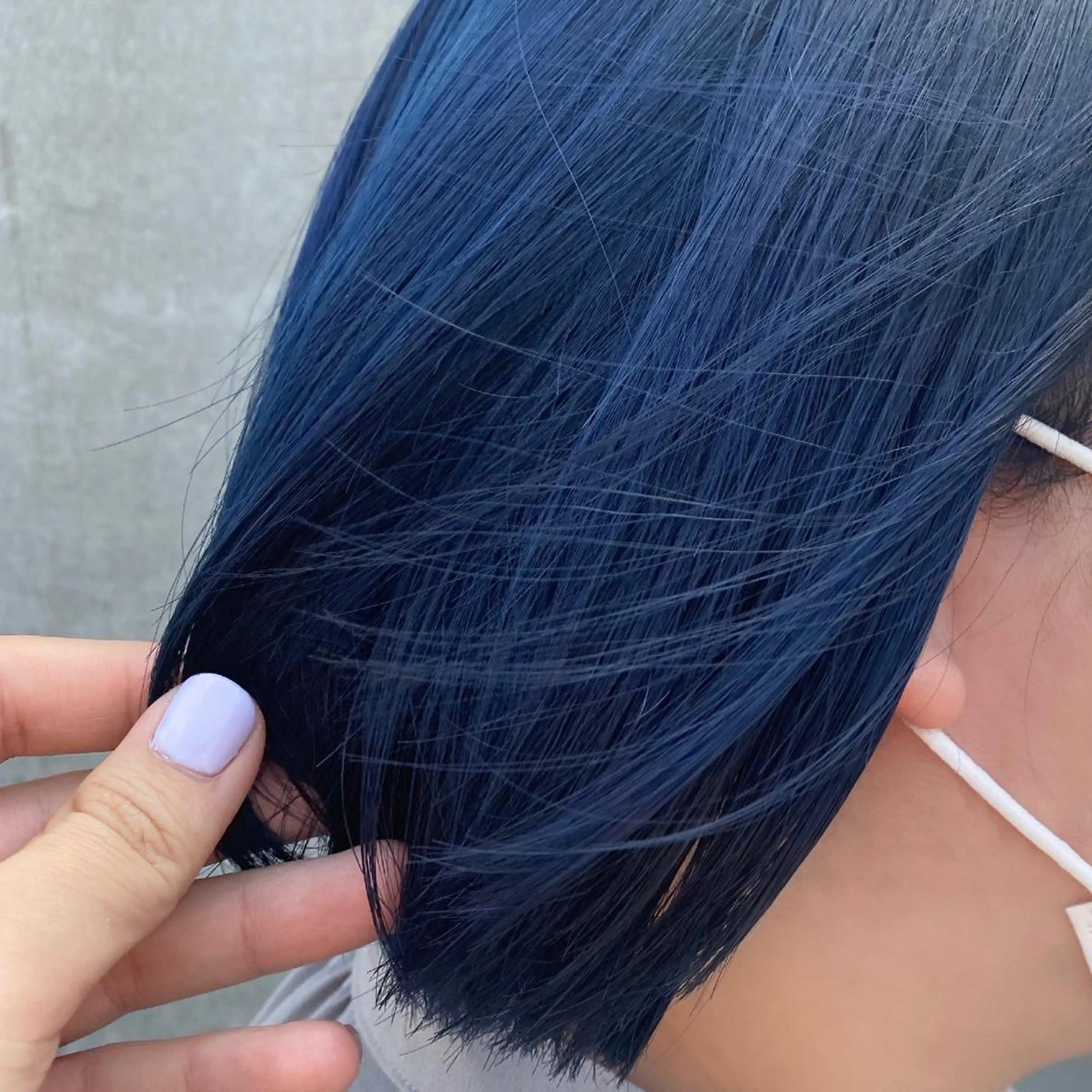 ショート カラー ヘアアレンジ 黒髪 ブルーカラー ブルーブラック ダブルカラー ネイビーカラー 韓国ヘア×髪質 改善🇰🇷シオリのヘアスタイル