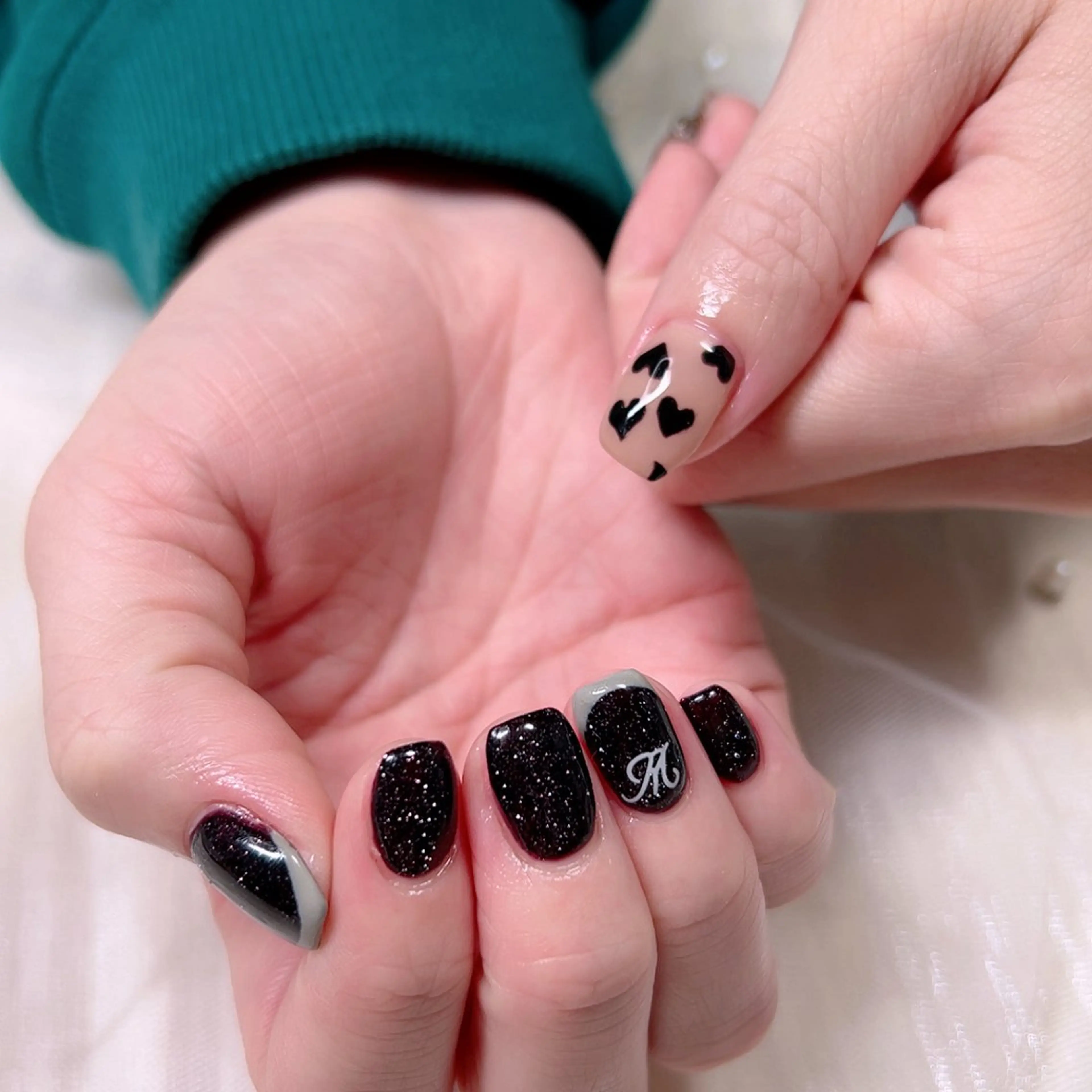 ネイル ハート オフィスネイル シンプルネイル 冬ネイル Cute Tips nailのネイルデザイン