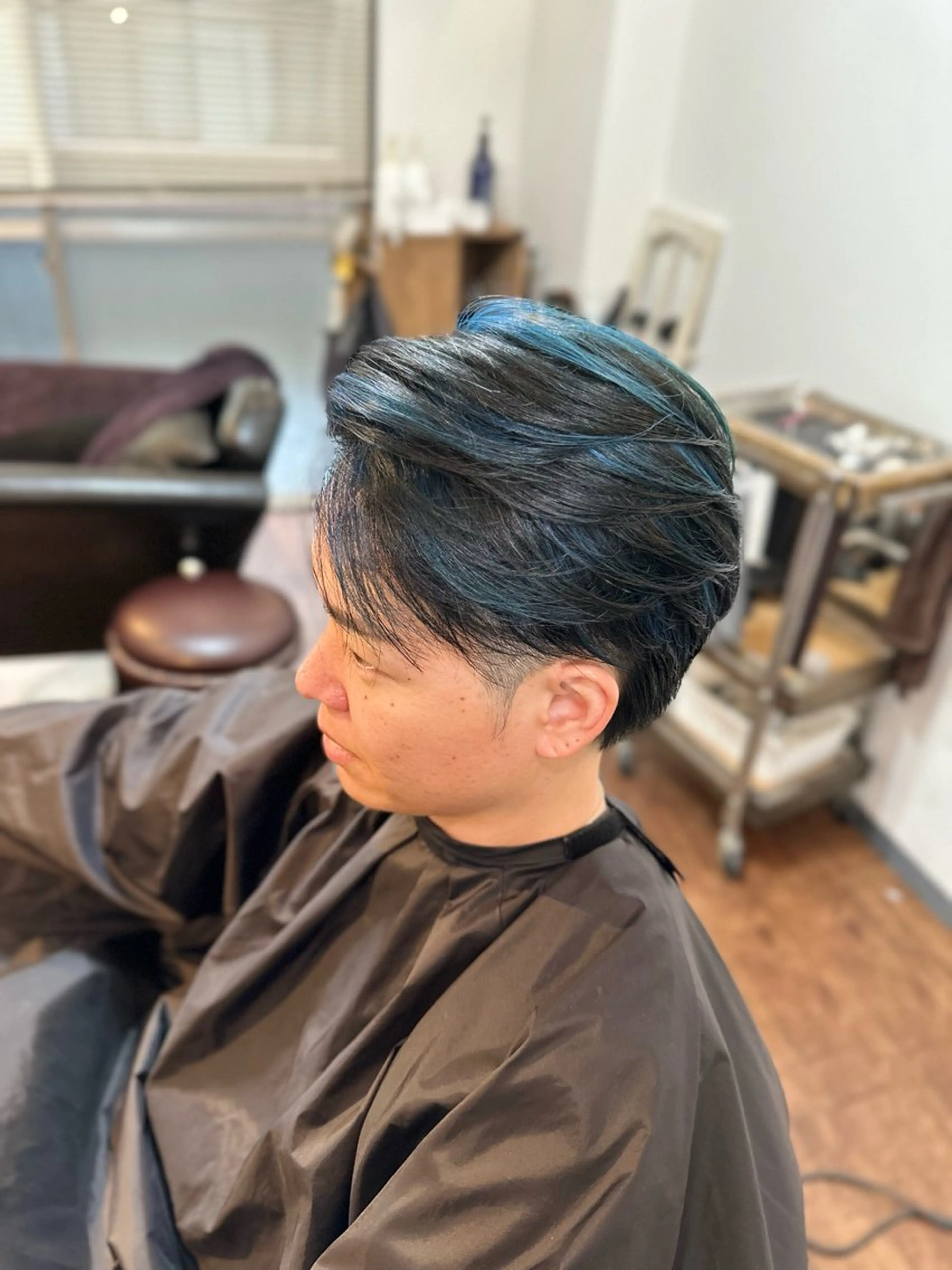 ミディアム カラー メンズ メンズハイライト ブルーカラー ハイライトカラー ハイライト カット ヘアカラー トリートメント Lizir  ルズィール所属・Luzir⭐︎ GEN⭐︎のヘアスタイル