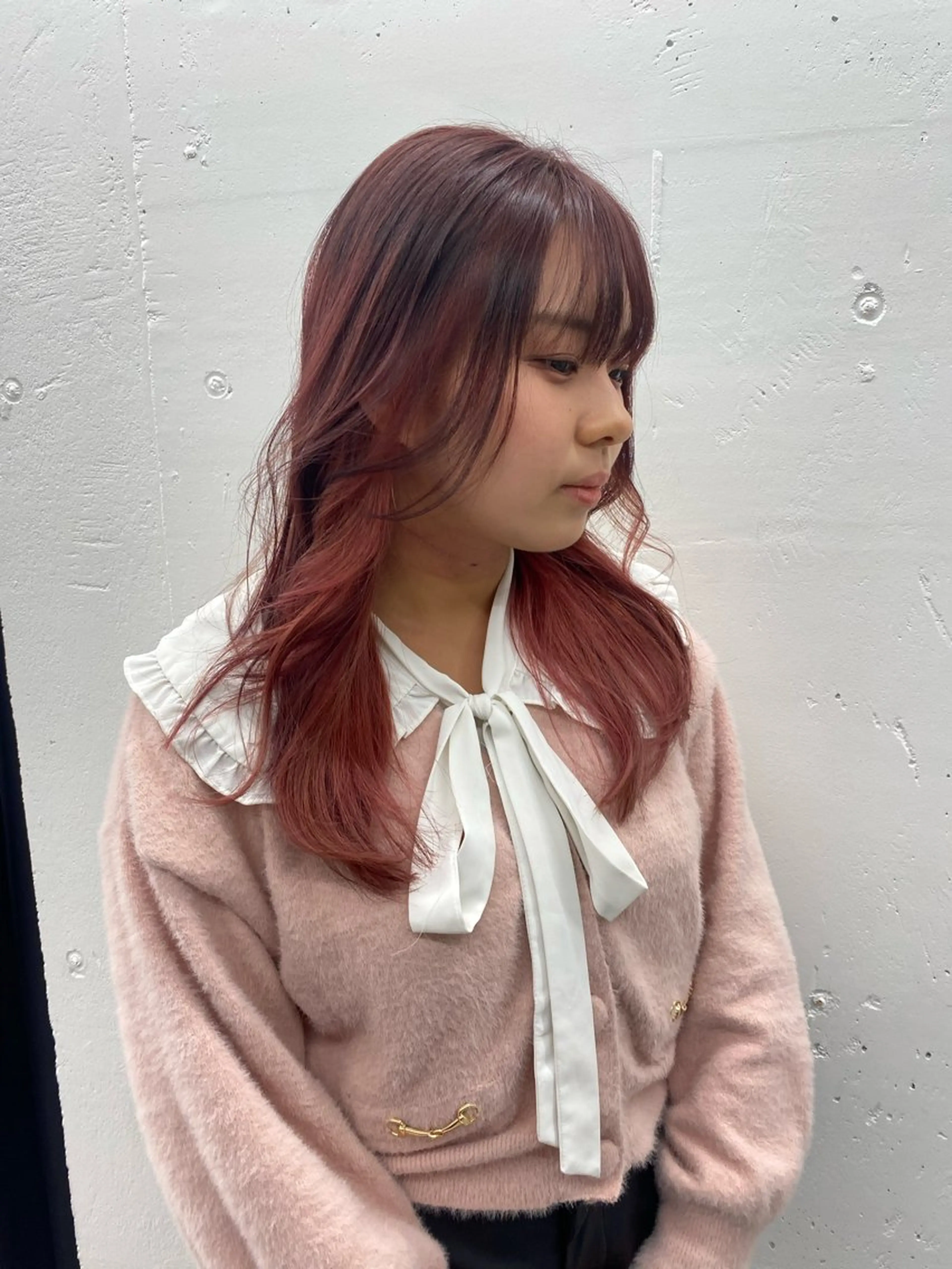 ロング カラー ヘアアレンジ ブリーチ 夕羽夢🍓矢場/ 透明感カラーのヘアスタイル