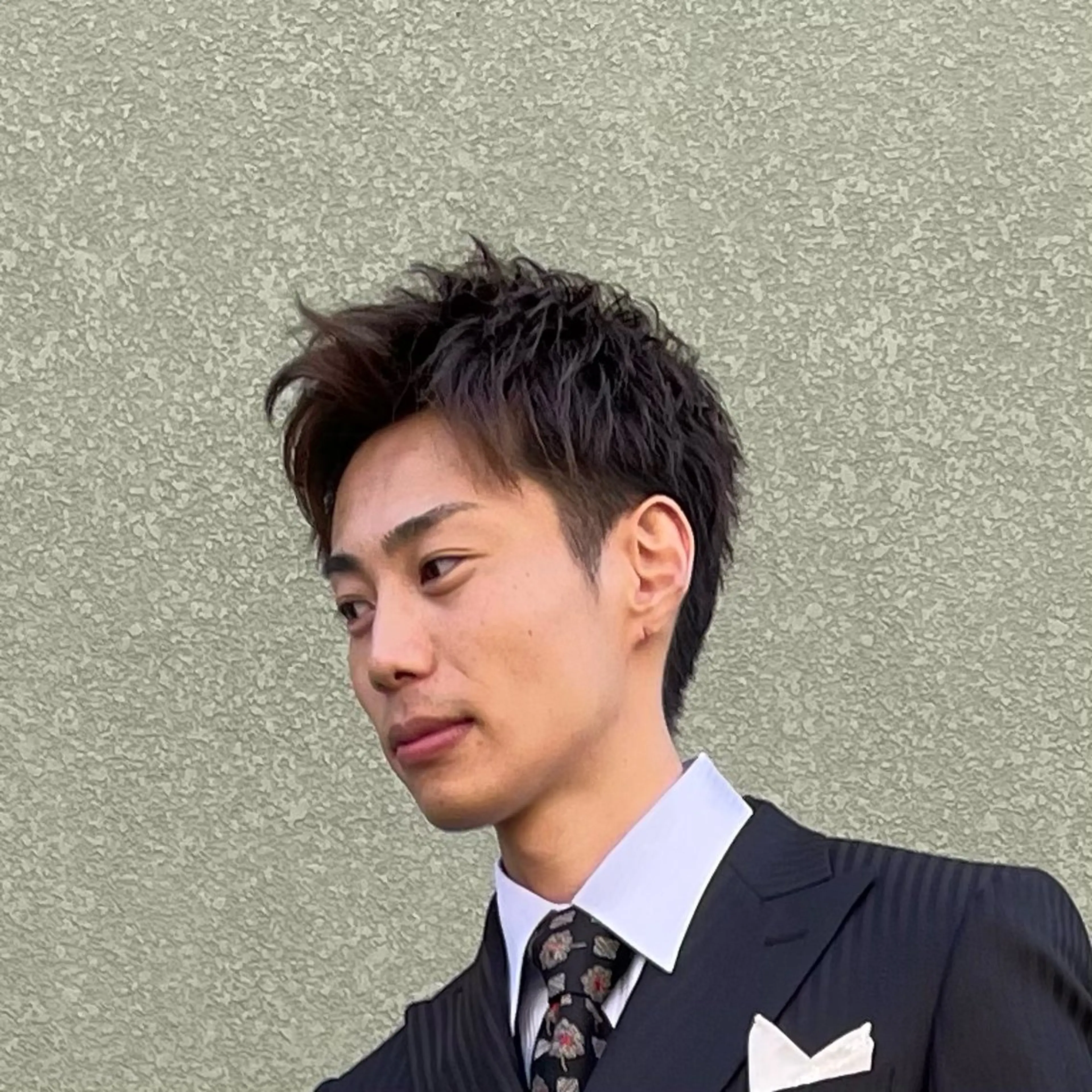 ショート メンズ アップバング ビジネス メンズパーマ カット パーマ 韓国スタイル🌈木村 和祐🌈のヘアスタイル