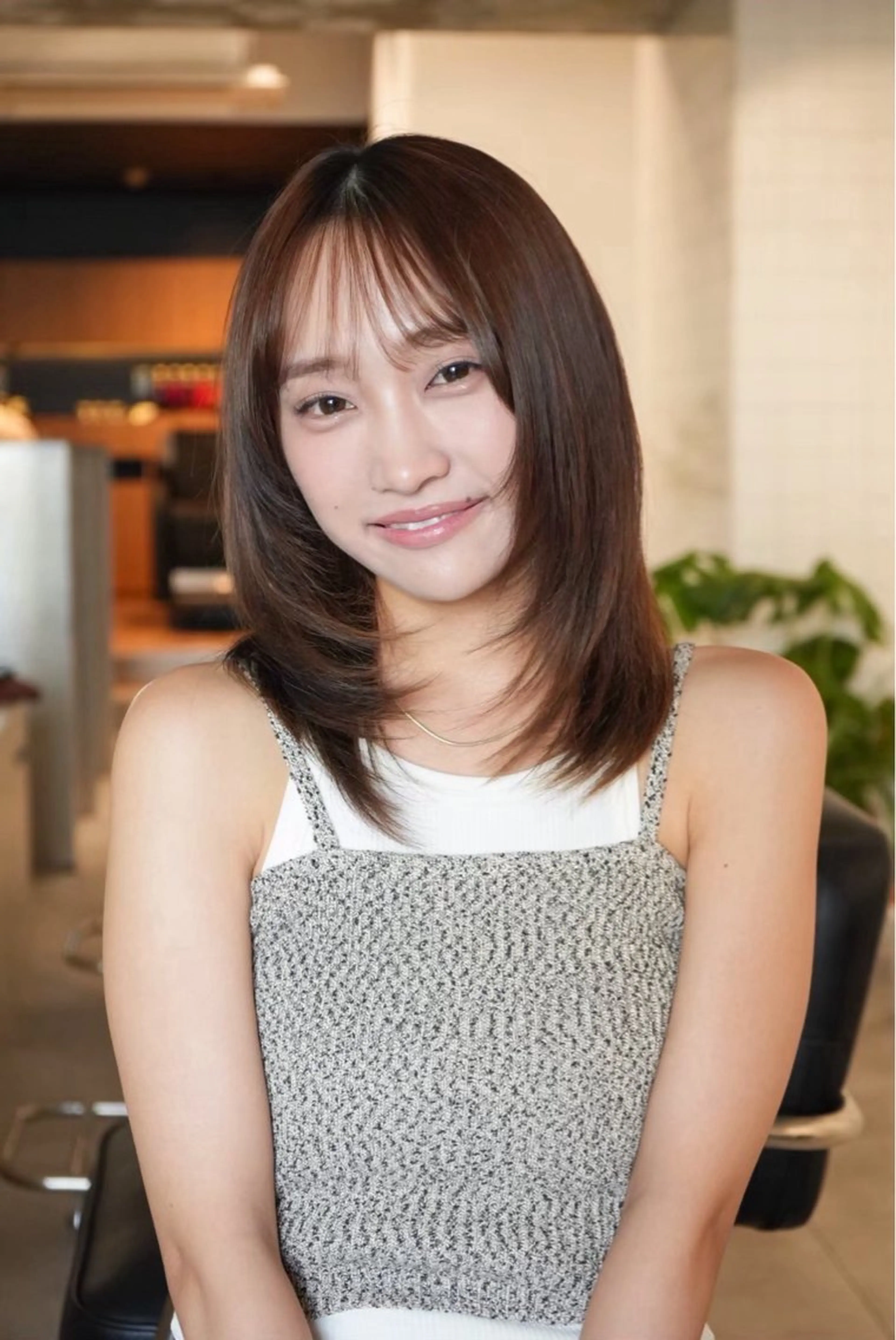 ミディアム 髪質改善/縮毛矯正 新潟/レイヤー/有紗のヘアスタイル