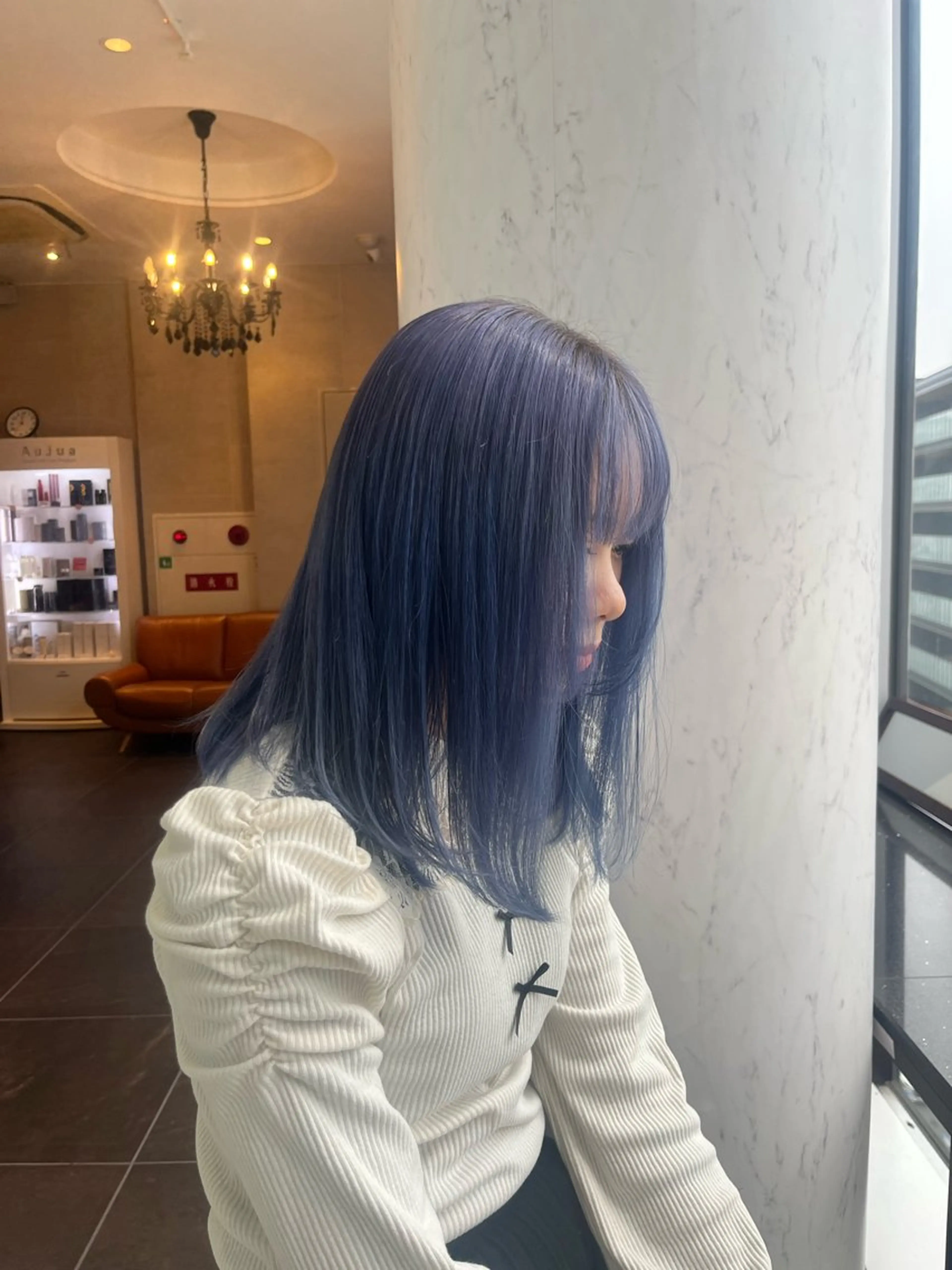カラー ブルーカラー 透明感カラー✨🩵 韓国ヘアkanatoのヘアスタイル