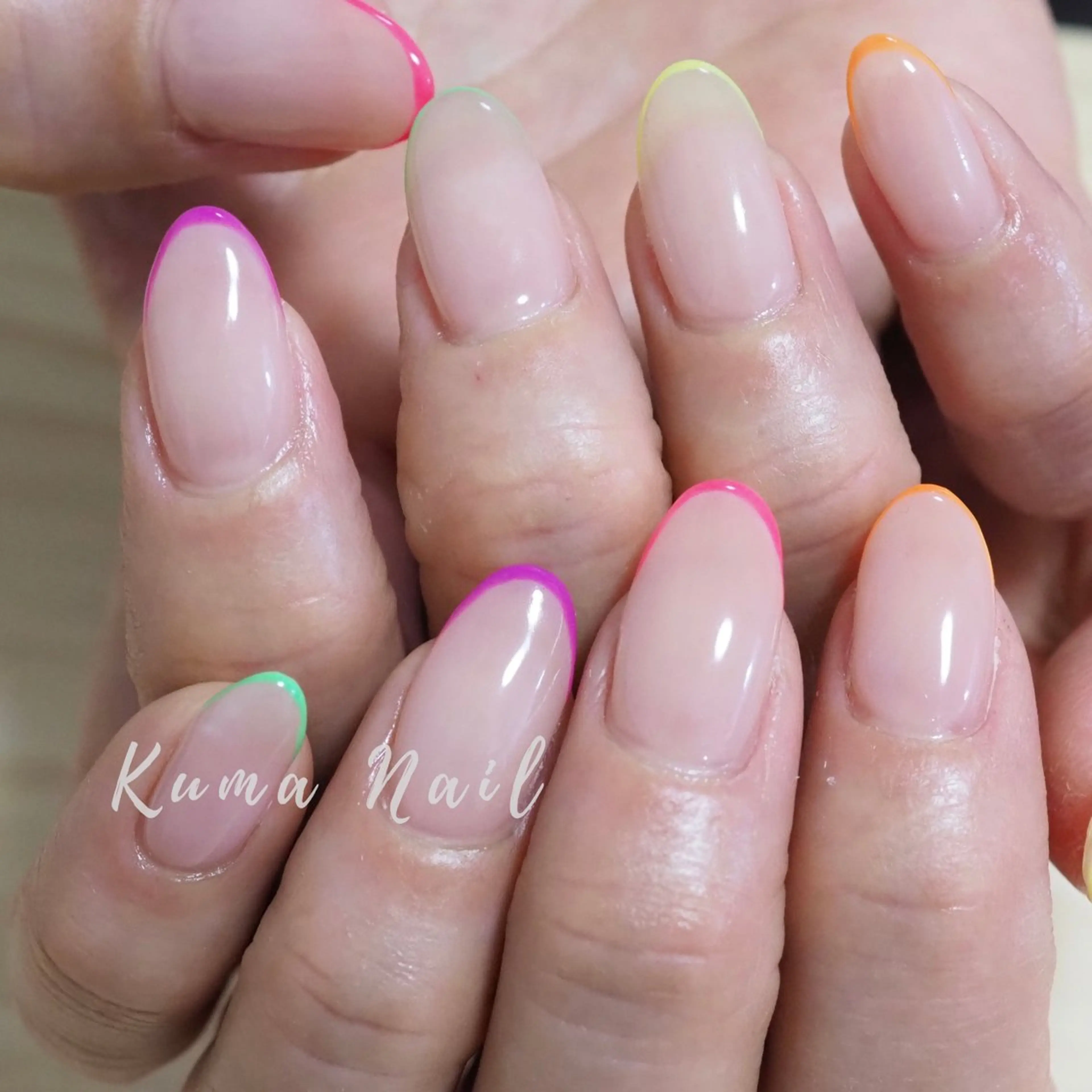 ネイル フレンチネイル シンプルネイル ハンドネイル Private salon Kuma Nail.所属・藤が丘ネイル Kuma Nailのネイルデザイン