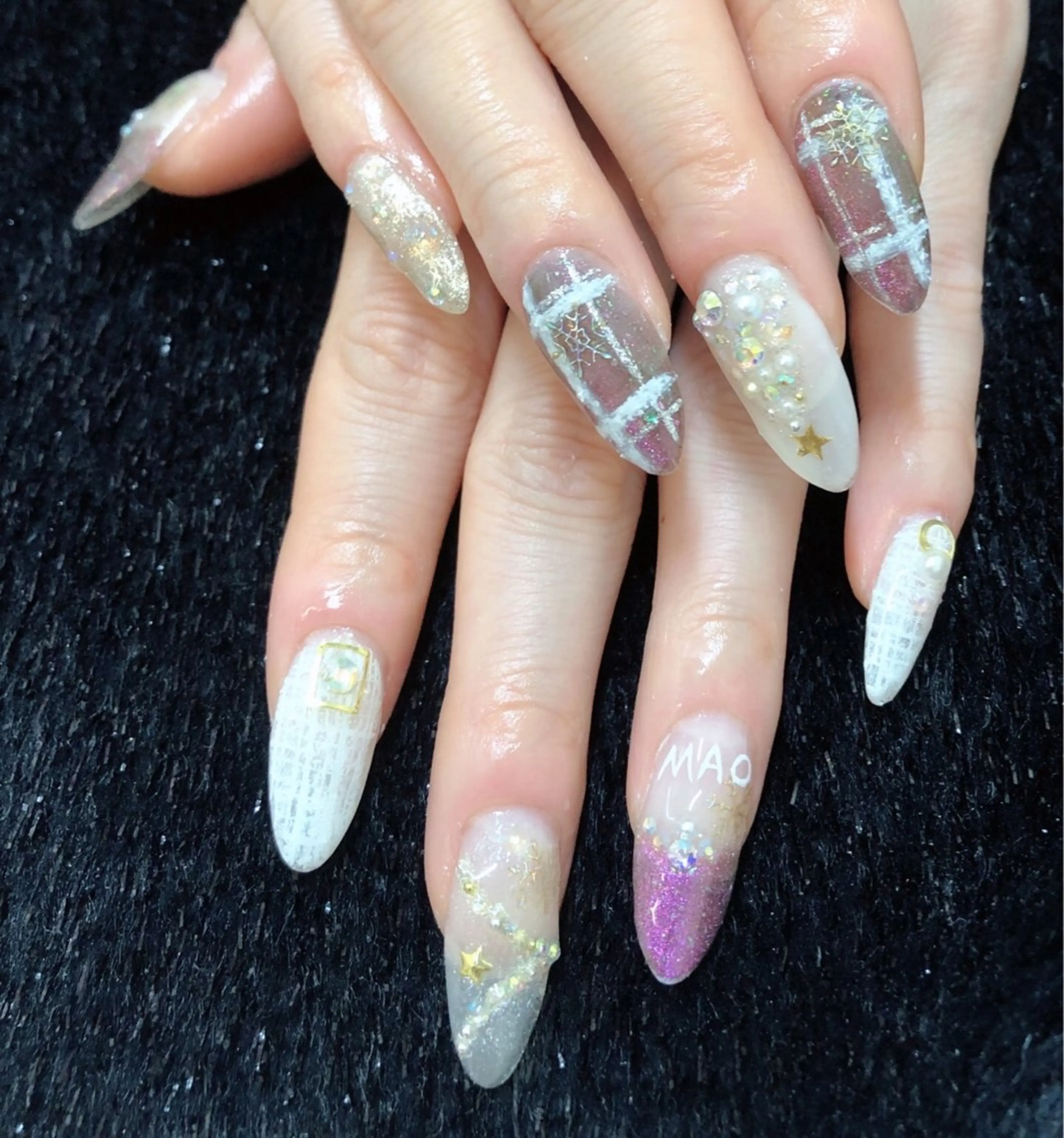 ネイル 成人式 フレンチネイル ジェルネイル ガラスフレンチ グラデーション 大門浜松町 ネイルのネイルデザイン