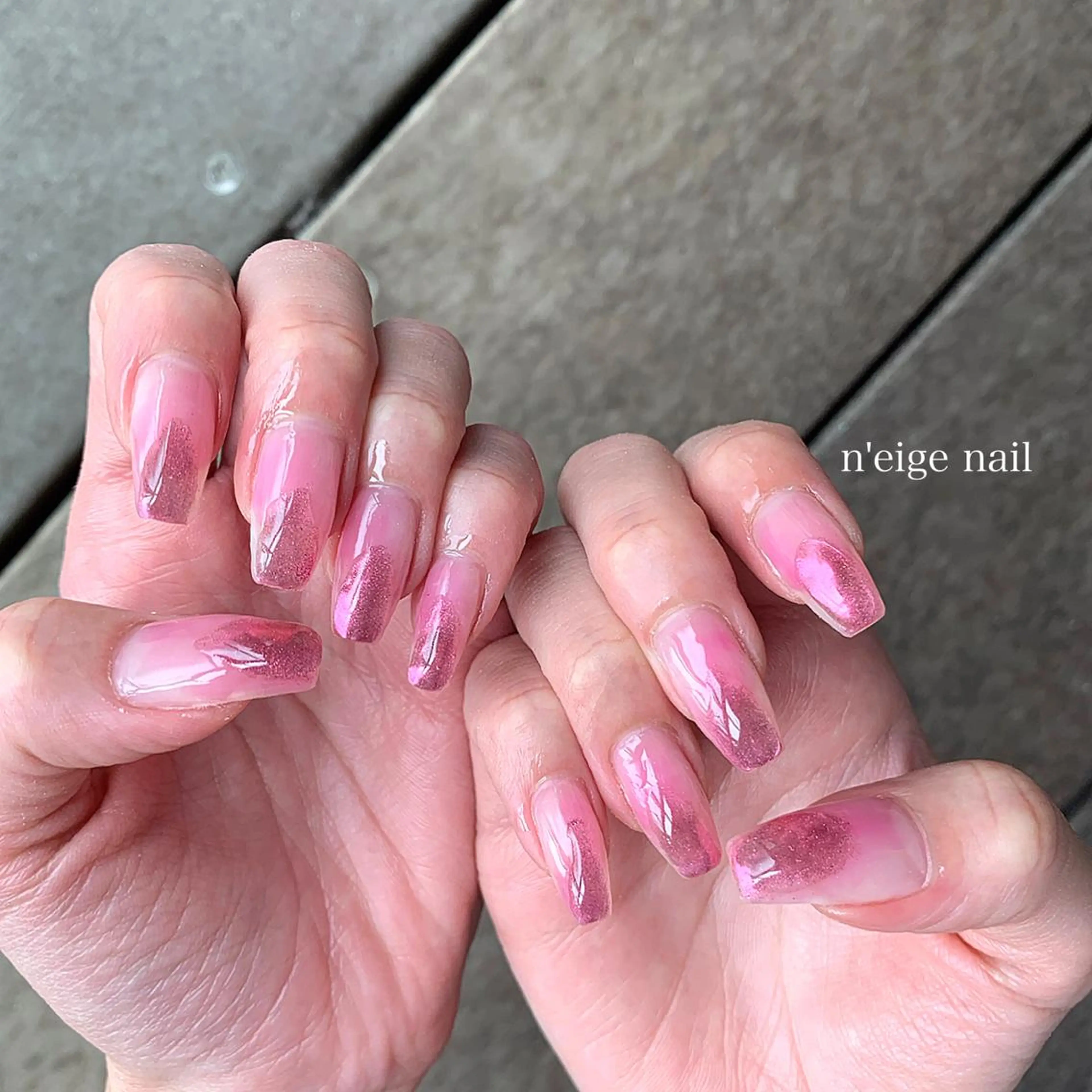 ネイル アニマル柄 アートネイル オーロラネイル キラキラネイル ニュアンスネイル n'eige nail所属・大谷 綾香のネイルデザイン