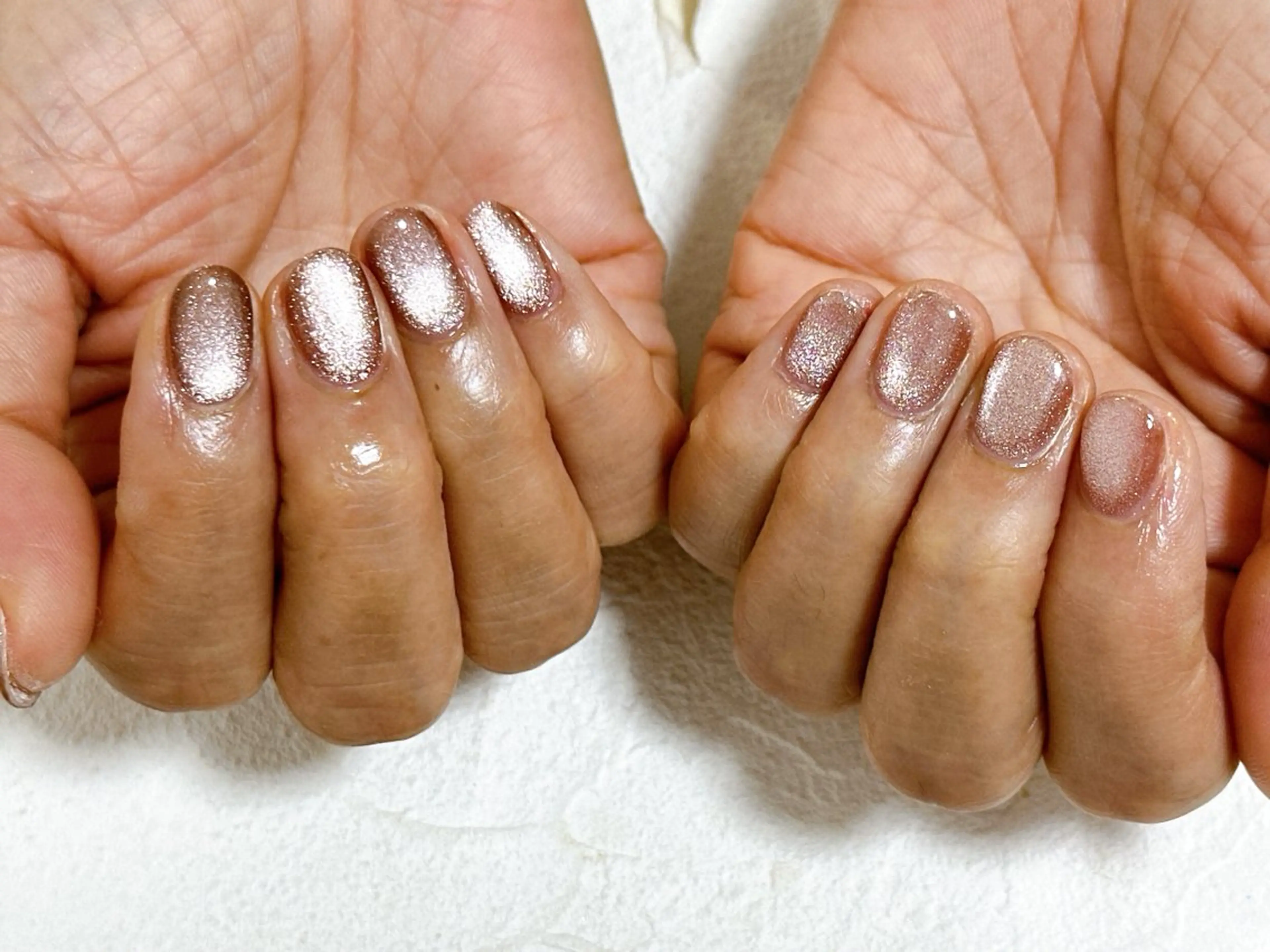 ネイル オーロラネイル フットネイル フレンチネイル ジェルネイル キラキラネイル ハンドネイル Mogu nail 二子玉川のネイルデザイン