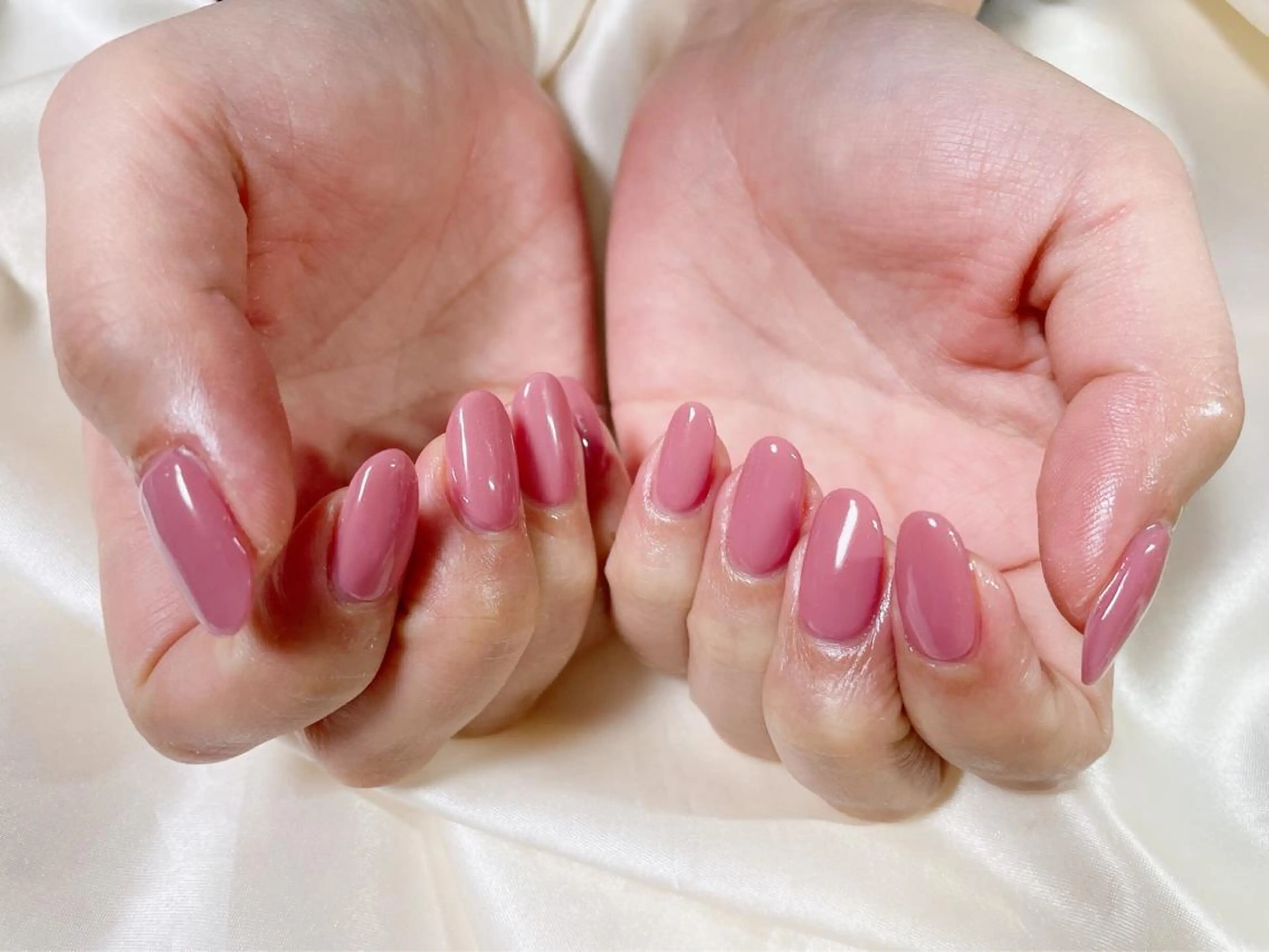 ネイル ワンカラーネイル ピンク 春ネイル ハンドネイル Mogu nail 二子玉川のネイルデザイン