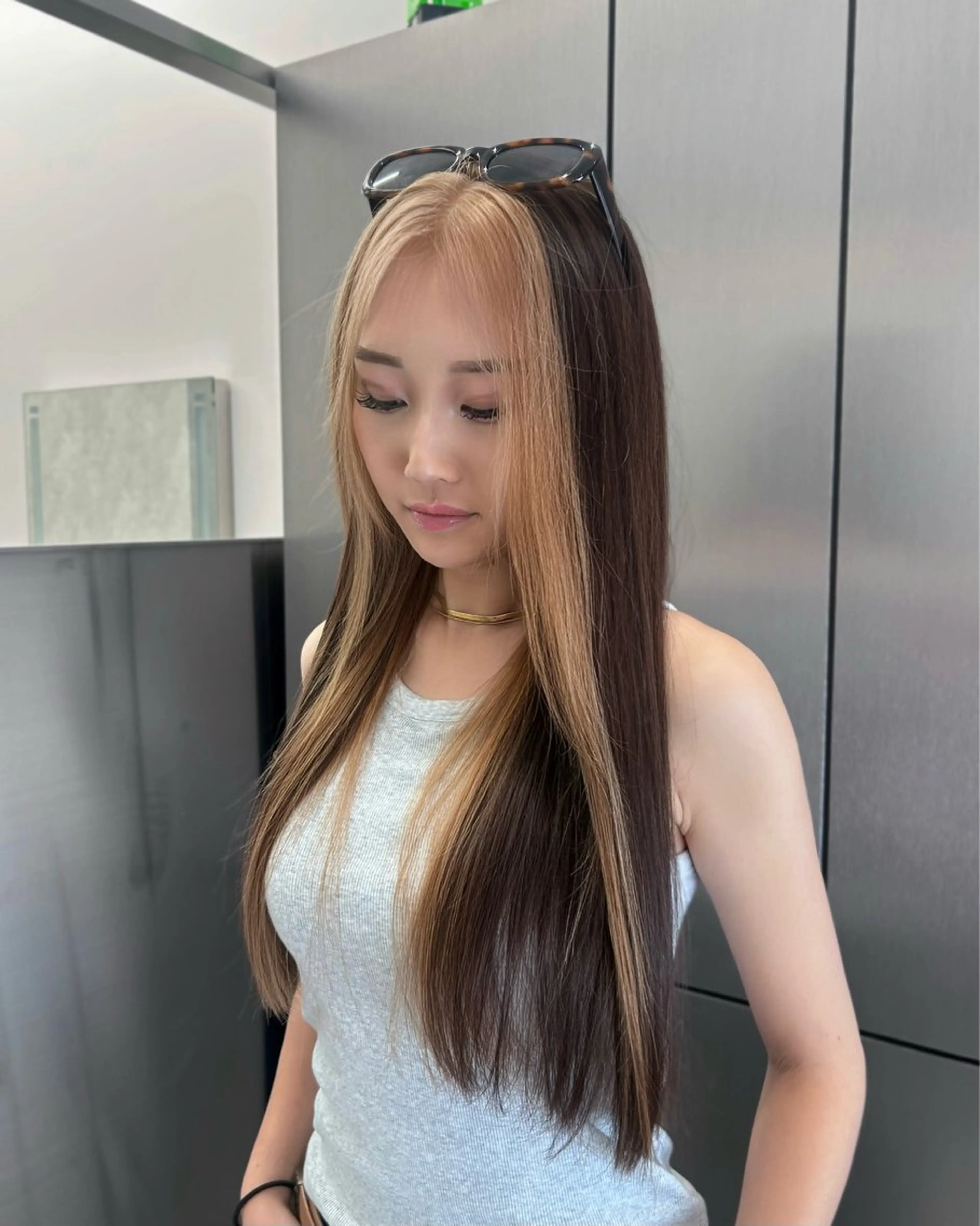 ロング ミストバング ヘアカラー 大人レイヤー/艶美髪 🇺🇸TOMONAのヘアスタイル