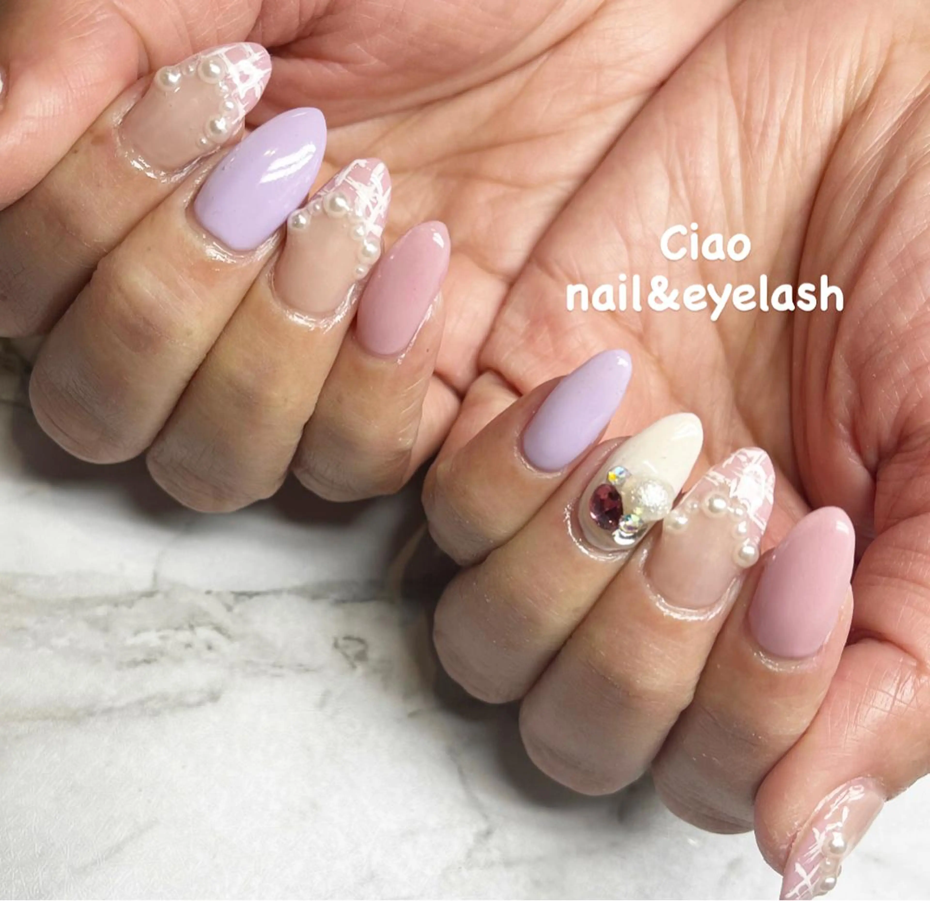 ネイル アートネイル ジェルネイル ニュアンスネイル ツイードネイル 冬ネイル #Amin所属・#Amin nail salonのネイルデザイン