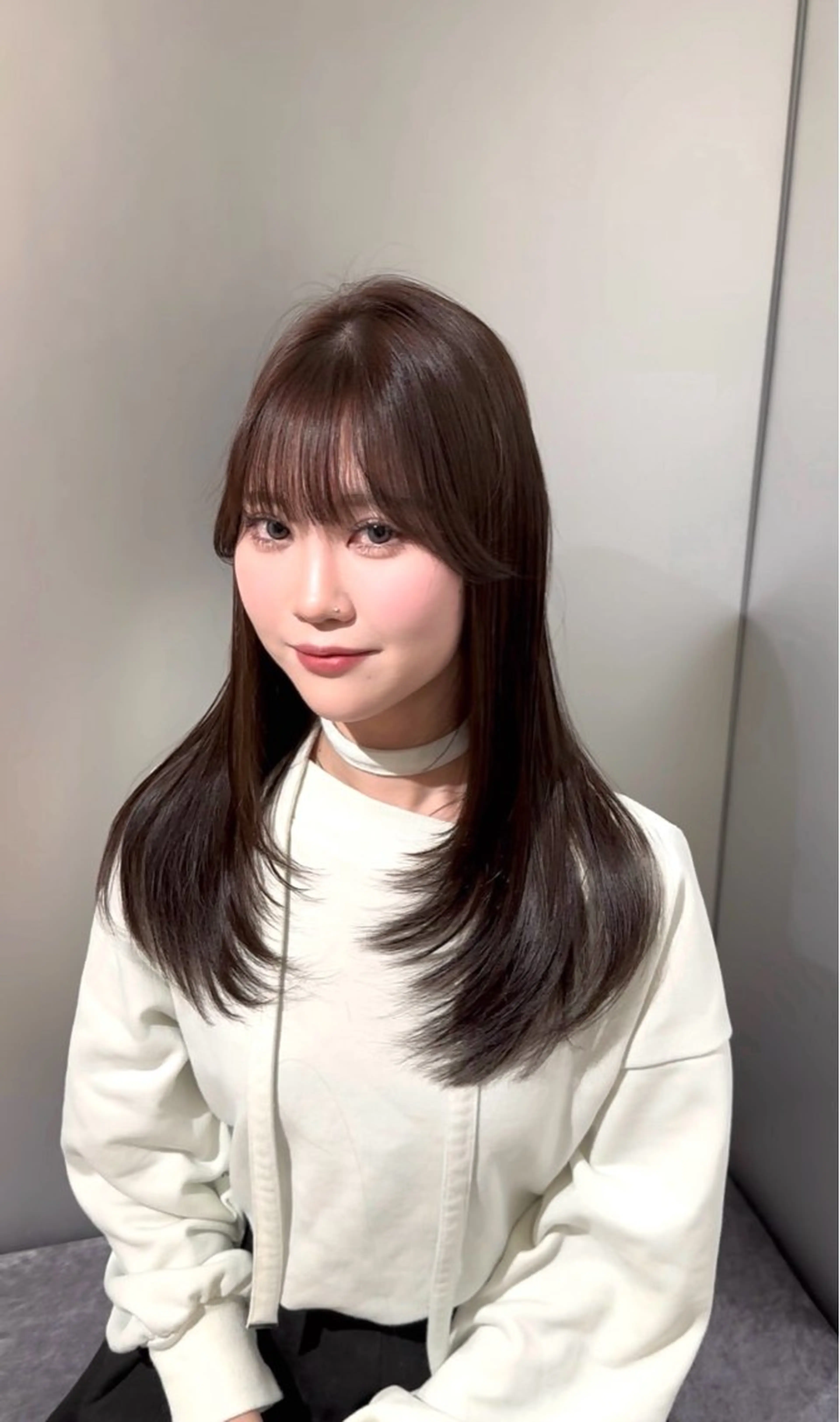 ミディアム ミディアムレイヤー レイヤーカット 💎韓国レイヤー ×エクステゆうま💎のヘアスタイル