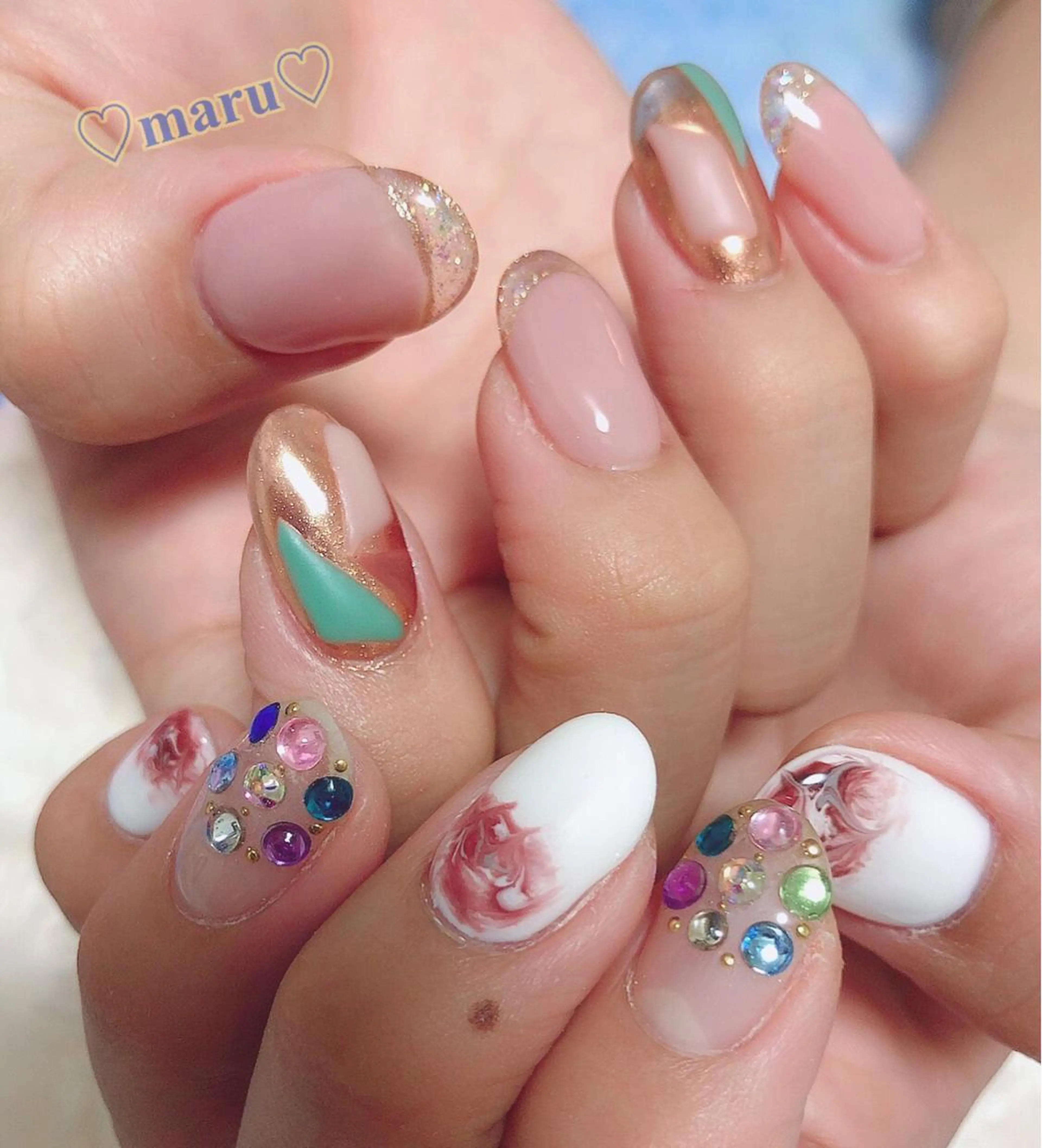 ネイル クリアネイル フレンチネイル ハンドネイル フットネイル まるみ ♡のネイルデザイン