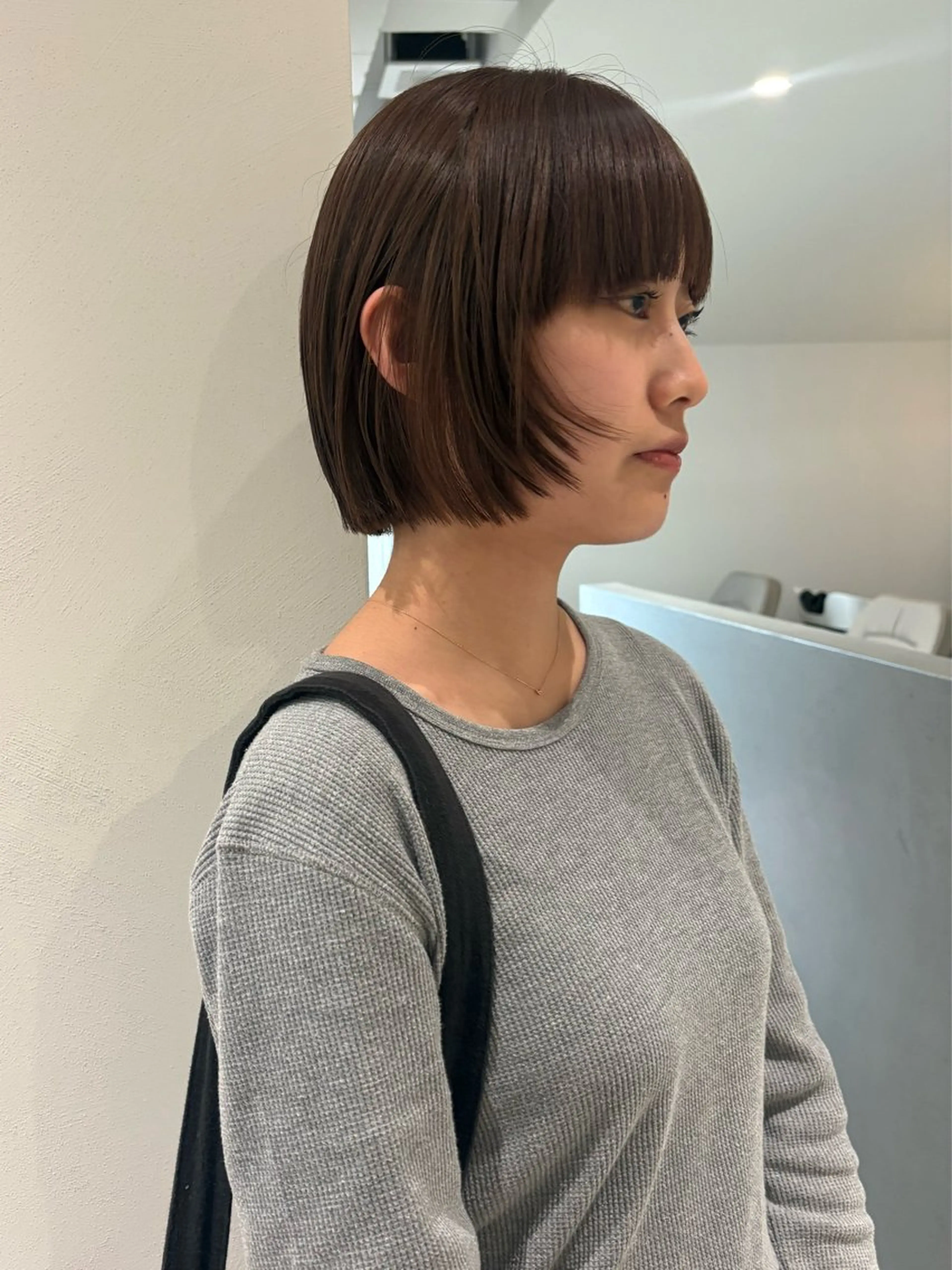ショート カラー ボブレイヤー ベージュカラー ブラウンカラー ブラウンベージュ ボブ カット ヘアカラー トリートメント DEEokazaki hina.Oのヘアスタイル