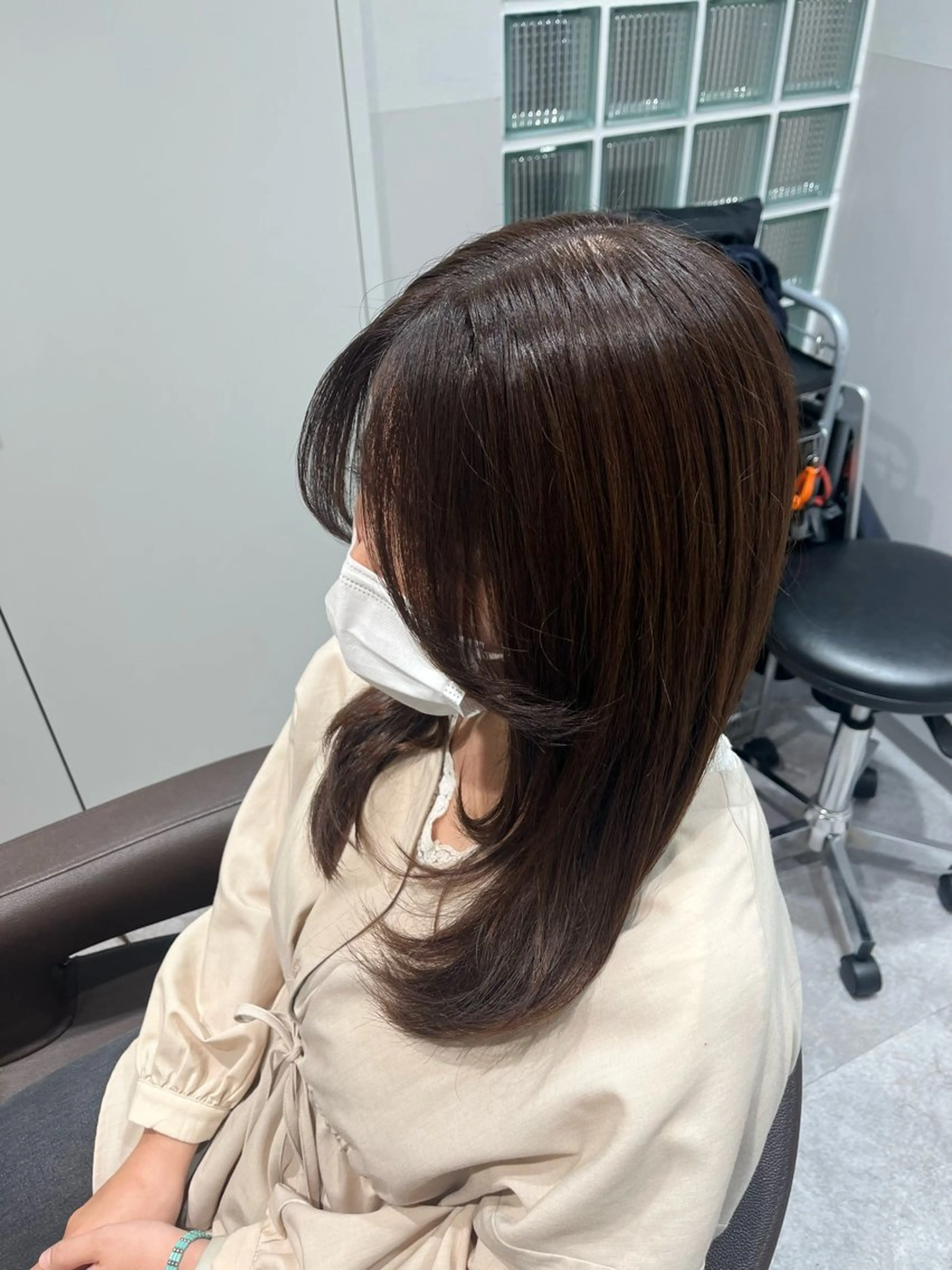 セミロング レイヤーカット カット ヘアカラー トリートメント SALOWIN大宮crest所属・艶透明感カラー/レイ ヤー🌻/rioのヘアスタイル