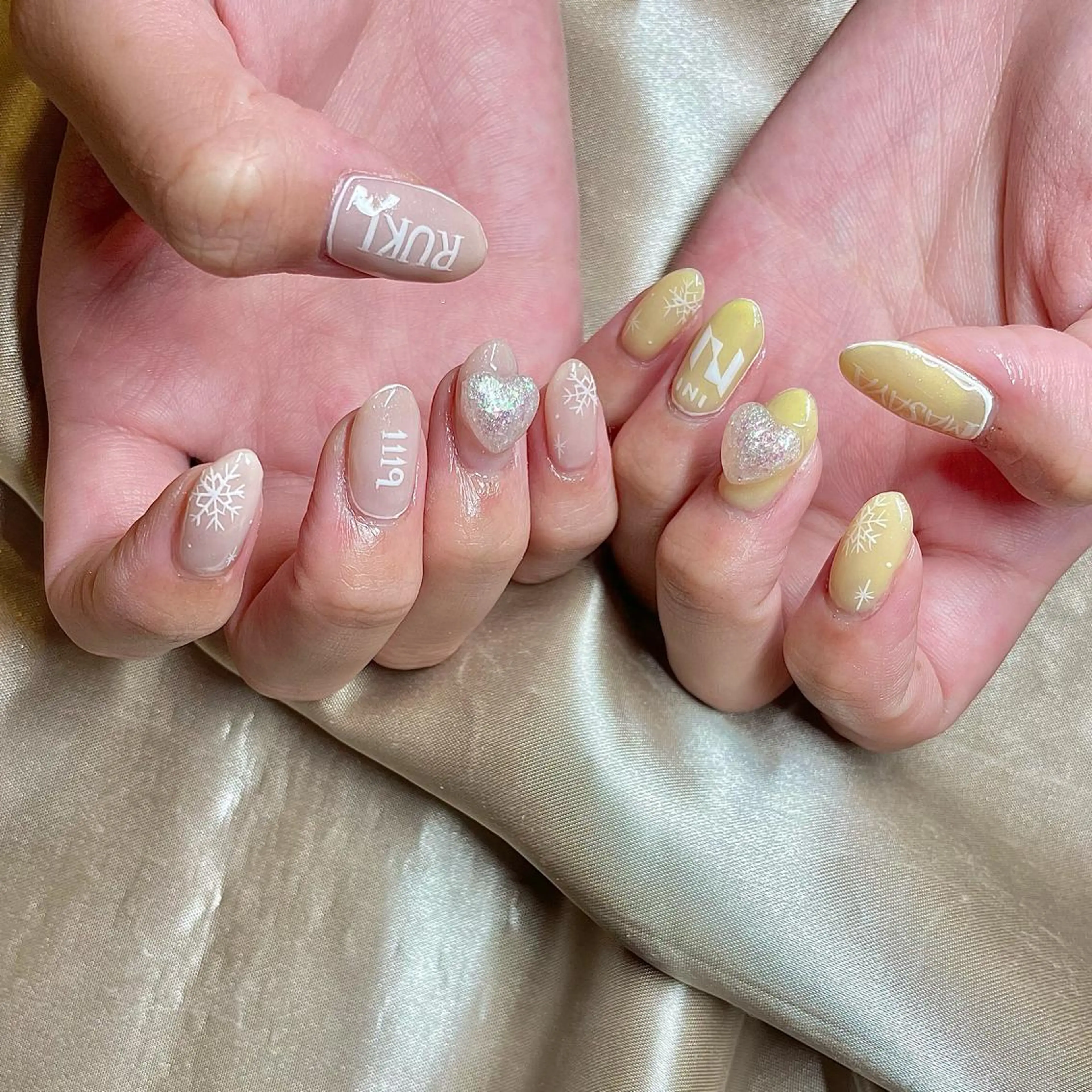 セミロング カラー パーマ ヘアアレンジ メンズ キッズ ネイル マツエク・マツパ ハート nail&eye Aoのマツエク・マツパデザイン