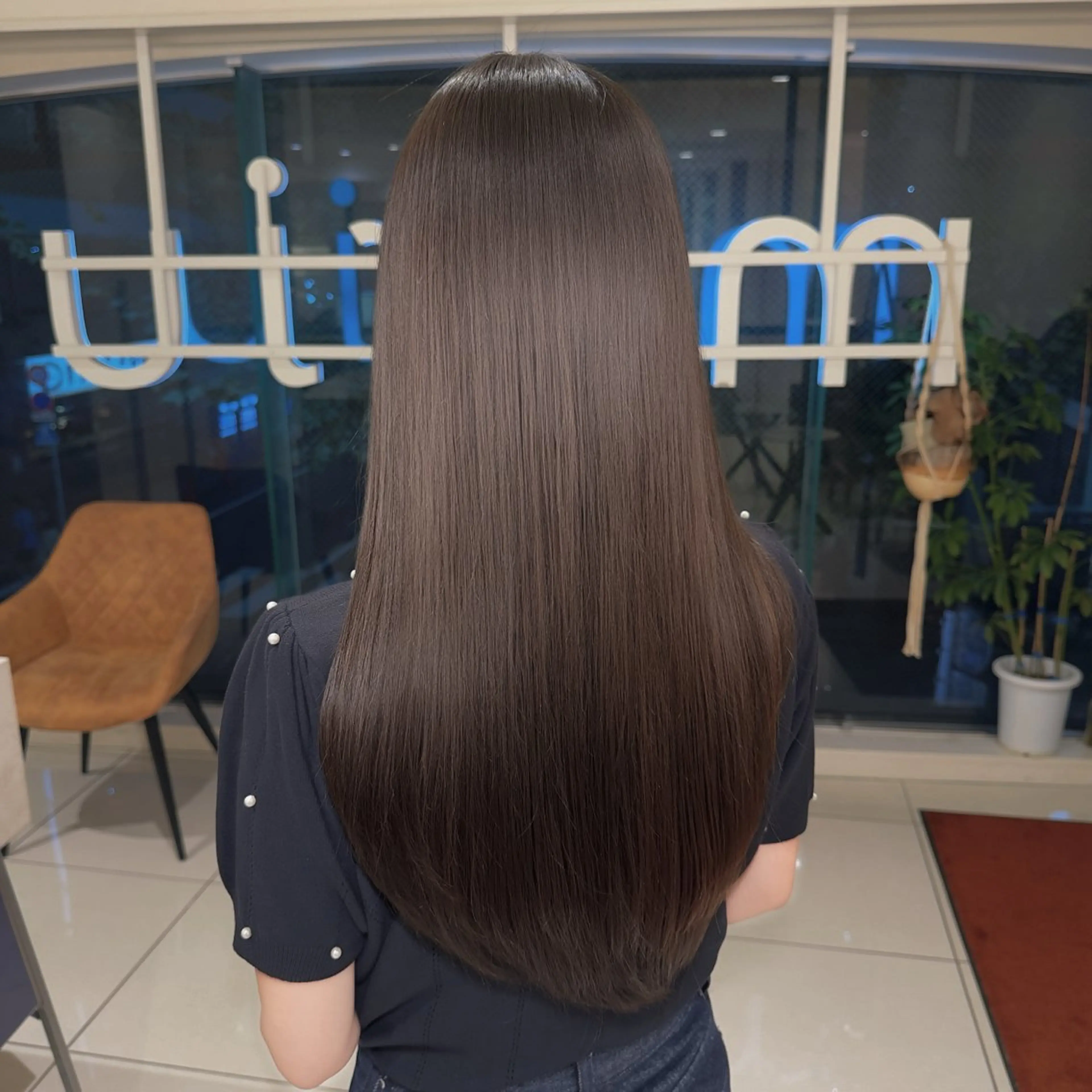 ロング ヘアカラー トリートメント 🫧オリーブ/赤み消 し/暗髪🫧野本麗奈のヘアスタイル