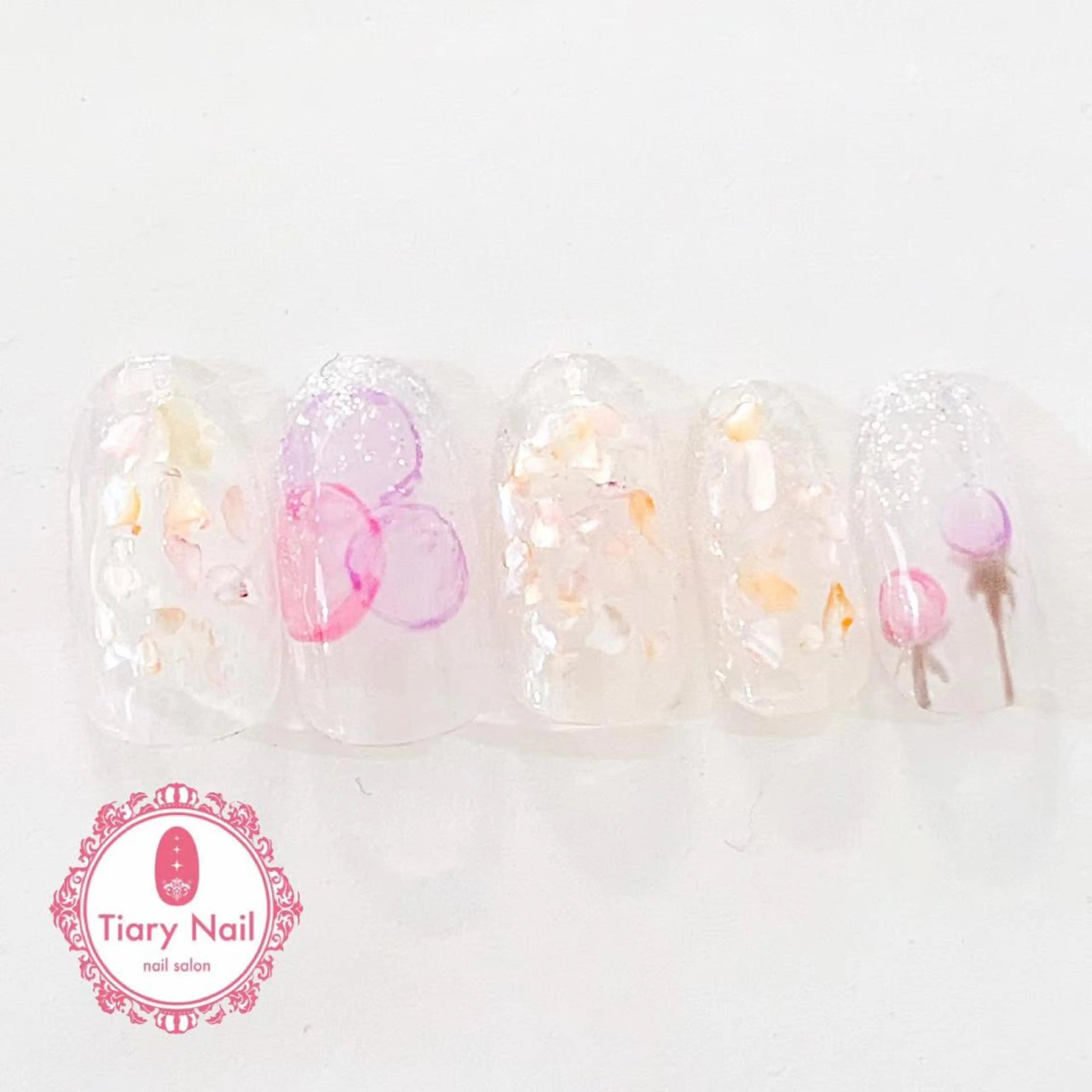 ネイル 桜ネイル 長さ出し オフィスネイル スカルプネイル シンプルネイル 💗🪽Tiary Nail🪽💗のネイルデザイン