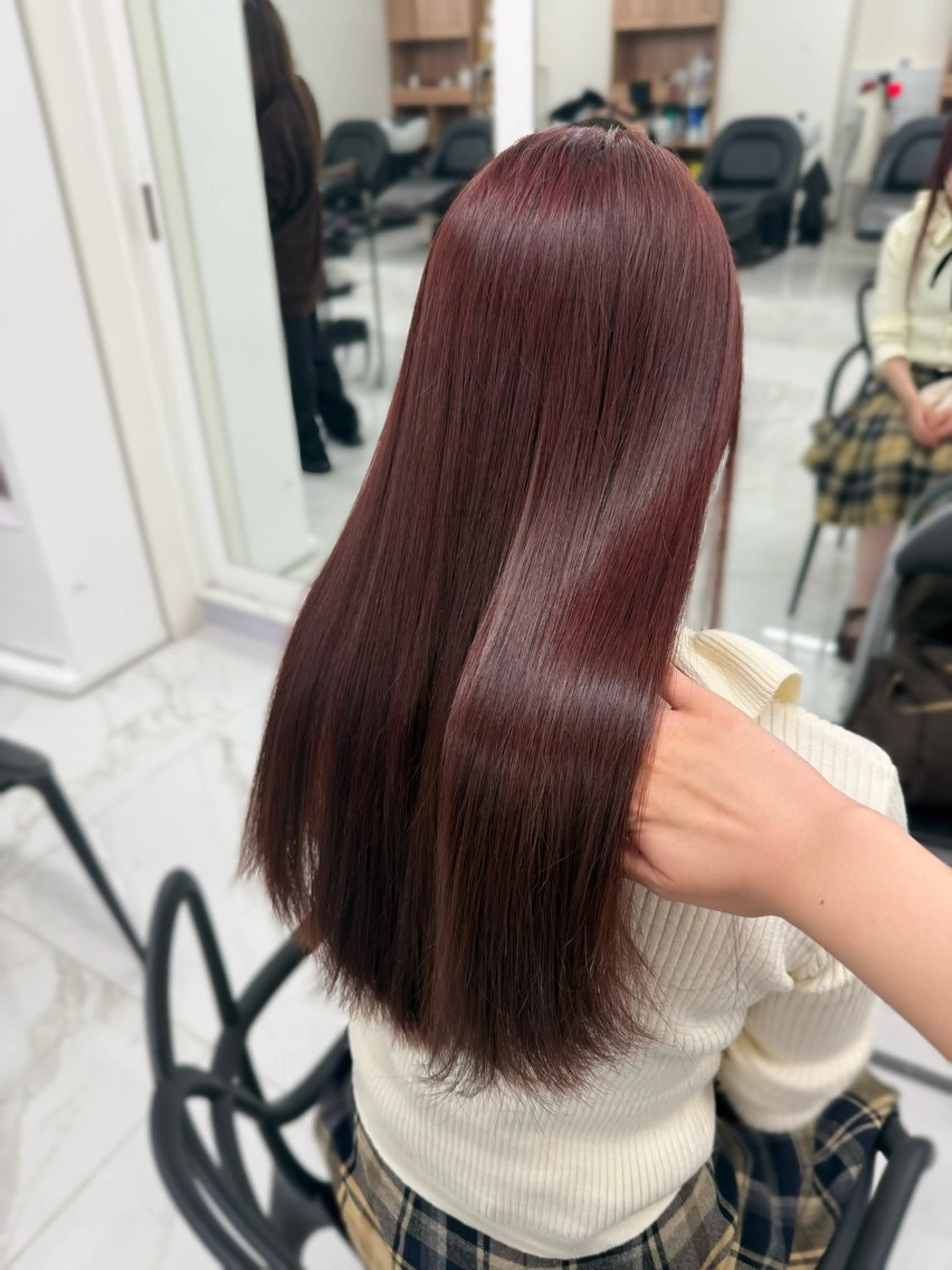 ロング カラー ブリーチ ブラウンカラー ブリーチなしカラー レッドカラー レッドブラウン カット ヘアカラー 透明感/韓国風/ fuka🎀🪽のヘアスタイル