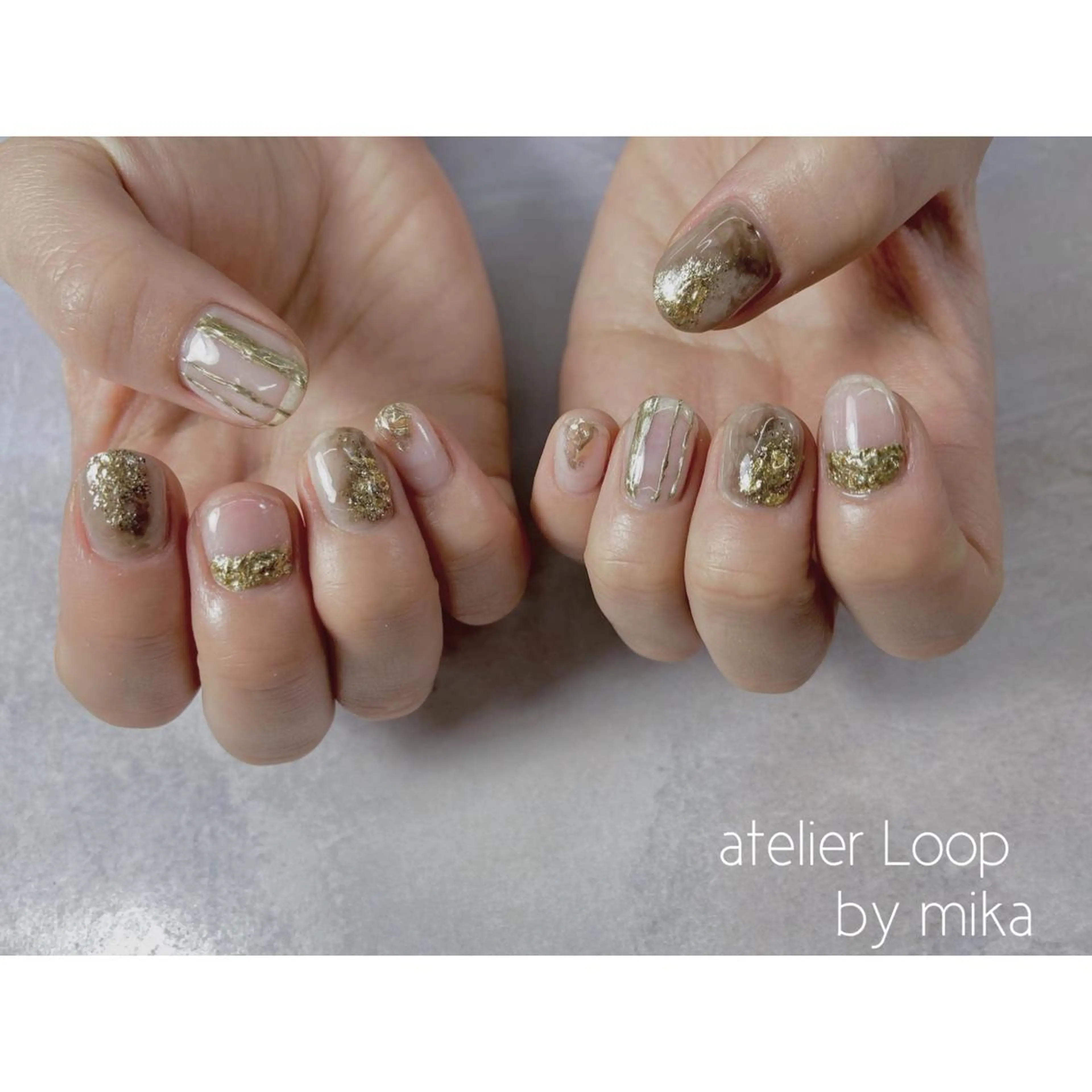 ネイル アートネイル カジュアル クリアネイル マグネットネイル ミラーネイル atelierLoopbyshiho所属・atelier Loop♪MIKAのネイルデザイン