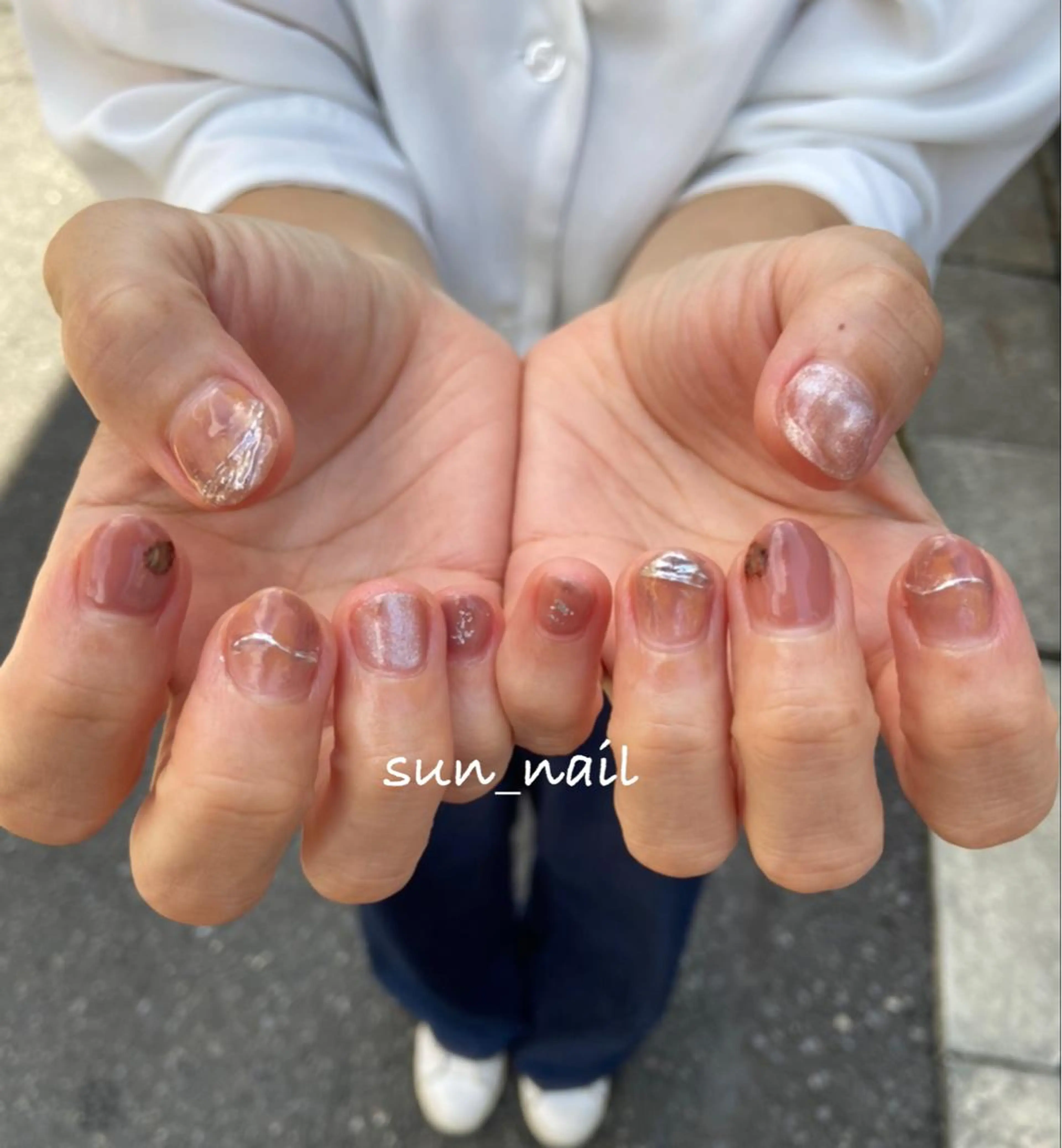 ネイル アートネイル クリアネイル ミラーネイル . unffのネイルデザイン