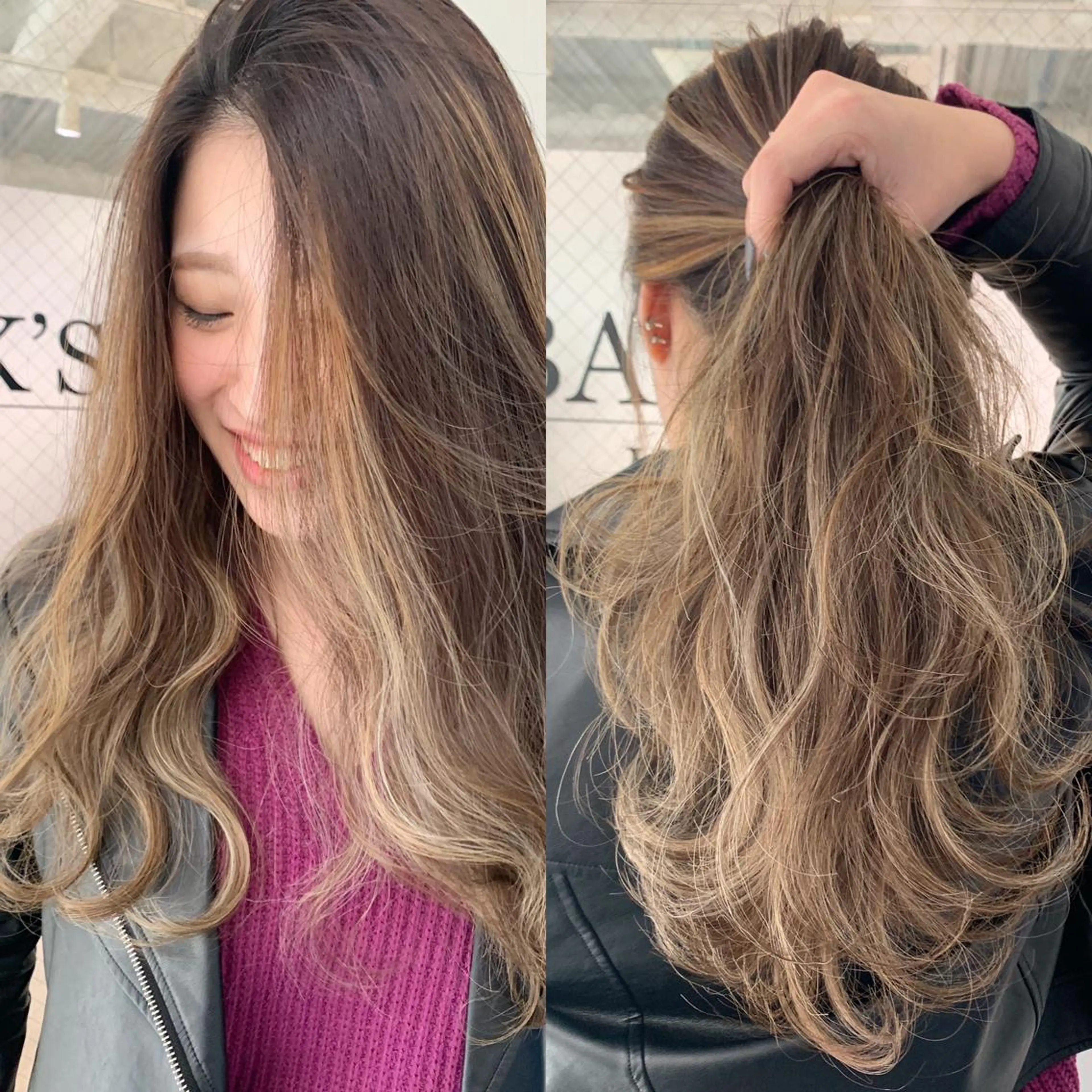 ロング カラー ヘアアレンジ ハイライトカラー ハイライト ヘアカラー トリートメント BANK'S hair所属・💐ケラチン 髪質改善寺坂雄飛💐のヘアスタイル