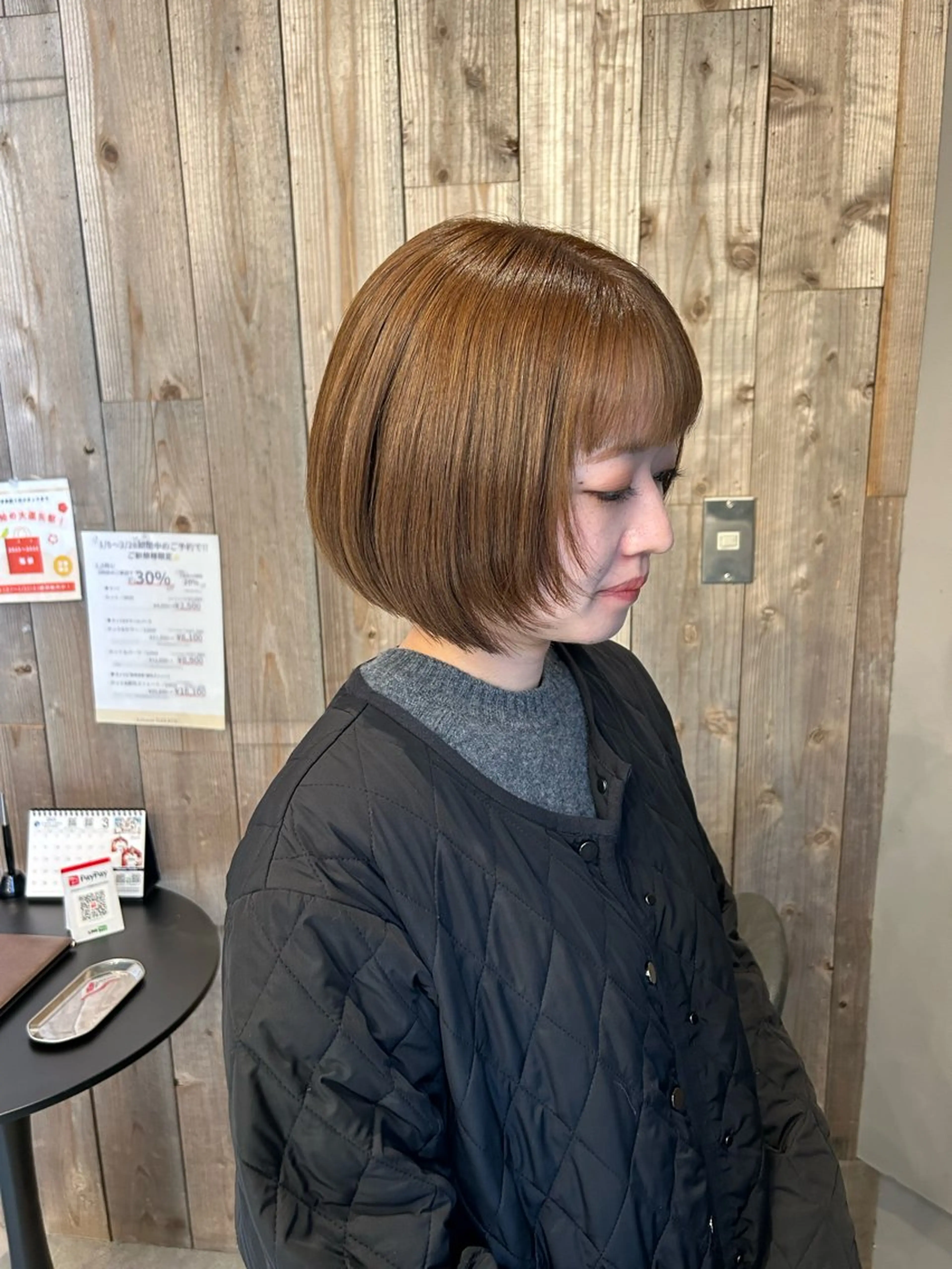ショート カラー ベージュカラー オリーブベージュ ボブ 顔まわりレイヤー レイヤーカット カット ヘアカラー トリートメント 艶髪/髪質改善 yukaのヘアスタイル