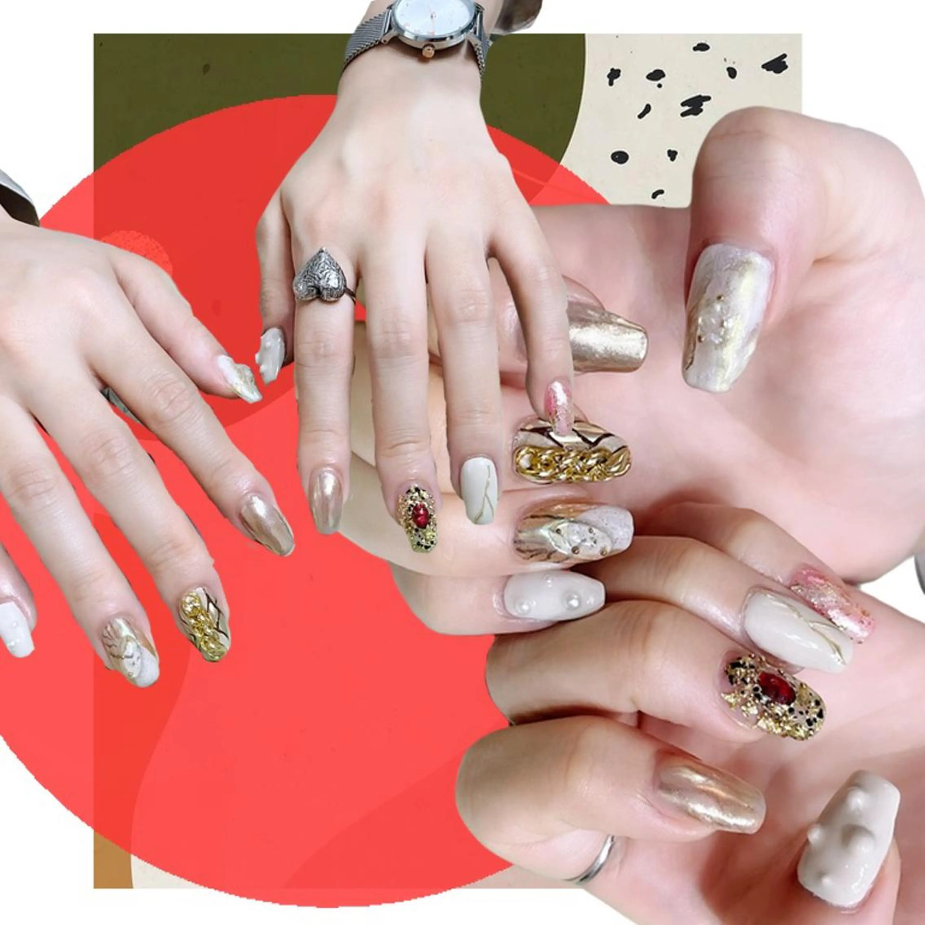 ネイル オーロラネイル 氷ネイル・うるうるネイル 韓国ネイル マグネットネイル ミラーネイル ハンドネイル VOLLMOND nailのネイルデザイン