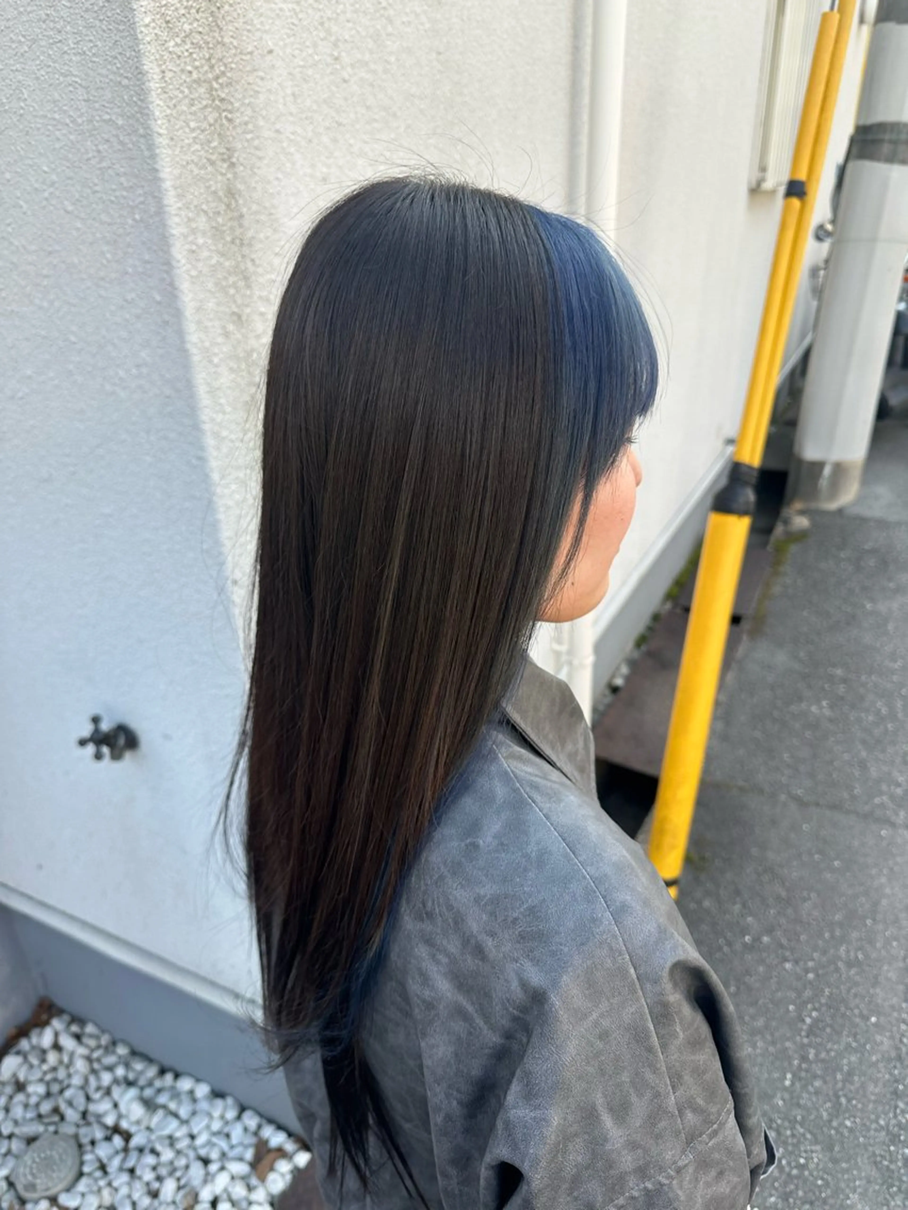 ロング カラー ミストバング  フェイスフレーミング ヘアカラー 安達 望のヘアスタイル