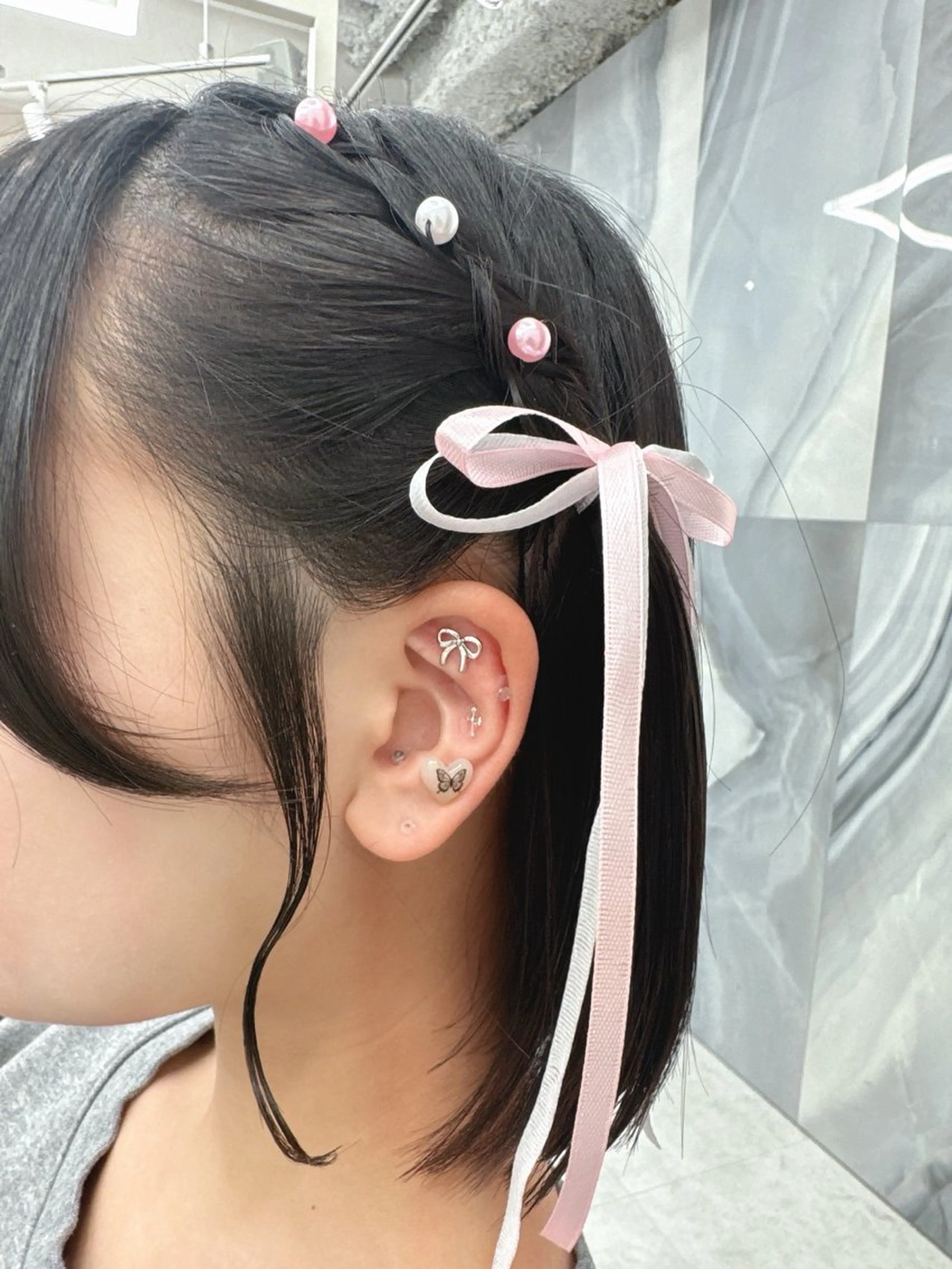 ヘアセット🎀&耳ツボジュエリー💎の写真