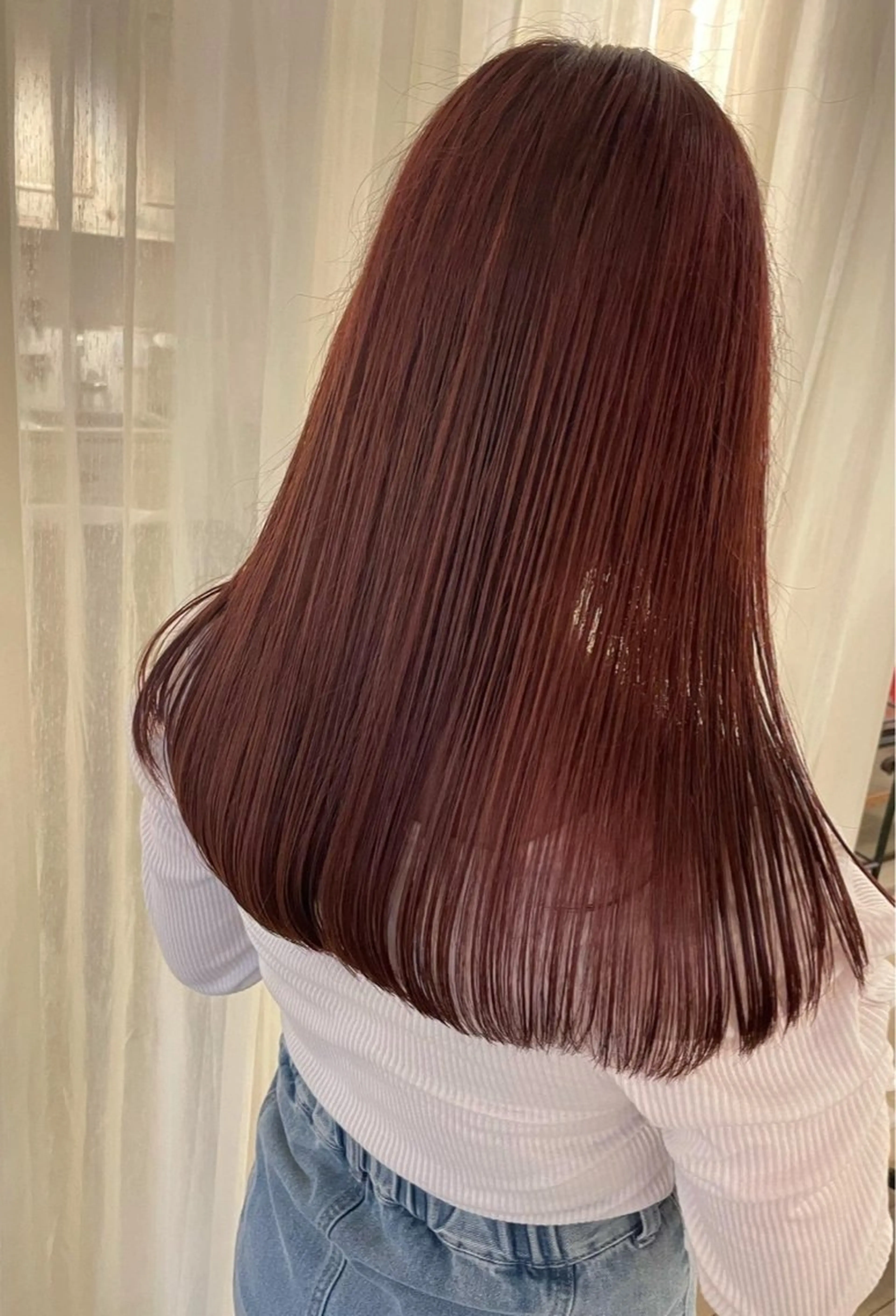 カラー レッドカラー ヘアカラー Sherry/R 三川町　木村祐里奈のヘアスタイル