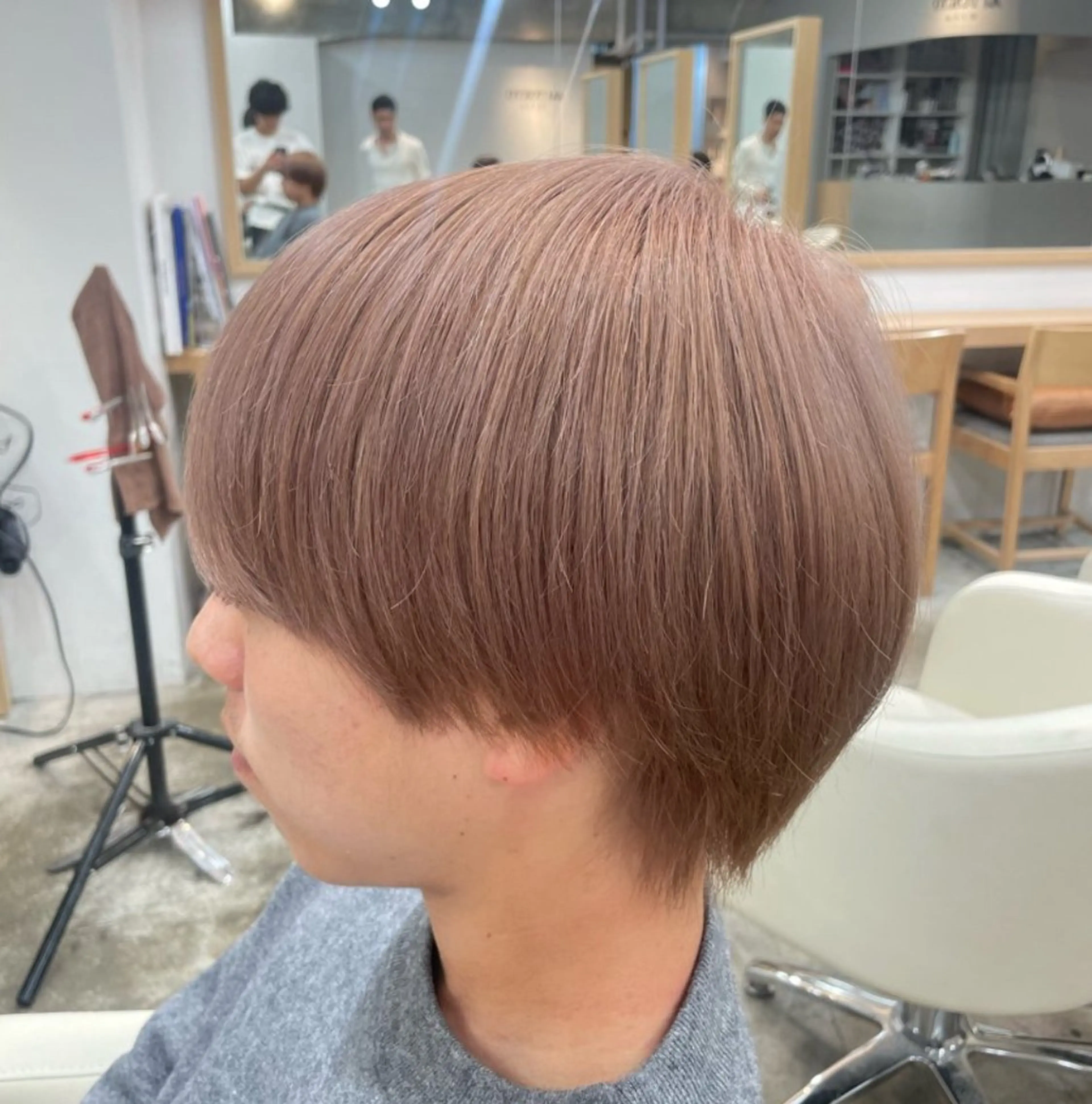 ミディアム カラー ベージュカラー ピンクカラー ピンクベージュ ヘアカラー モテ髪/垢抜け 必ず満足させますのヘアスタイル