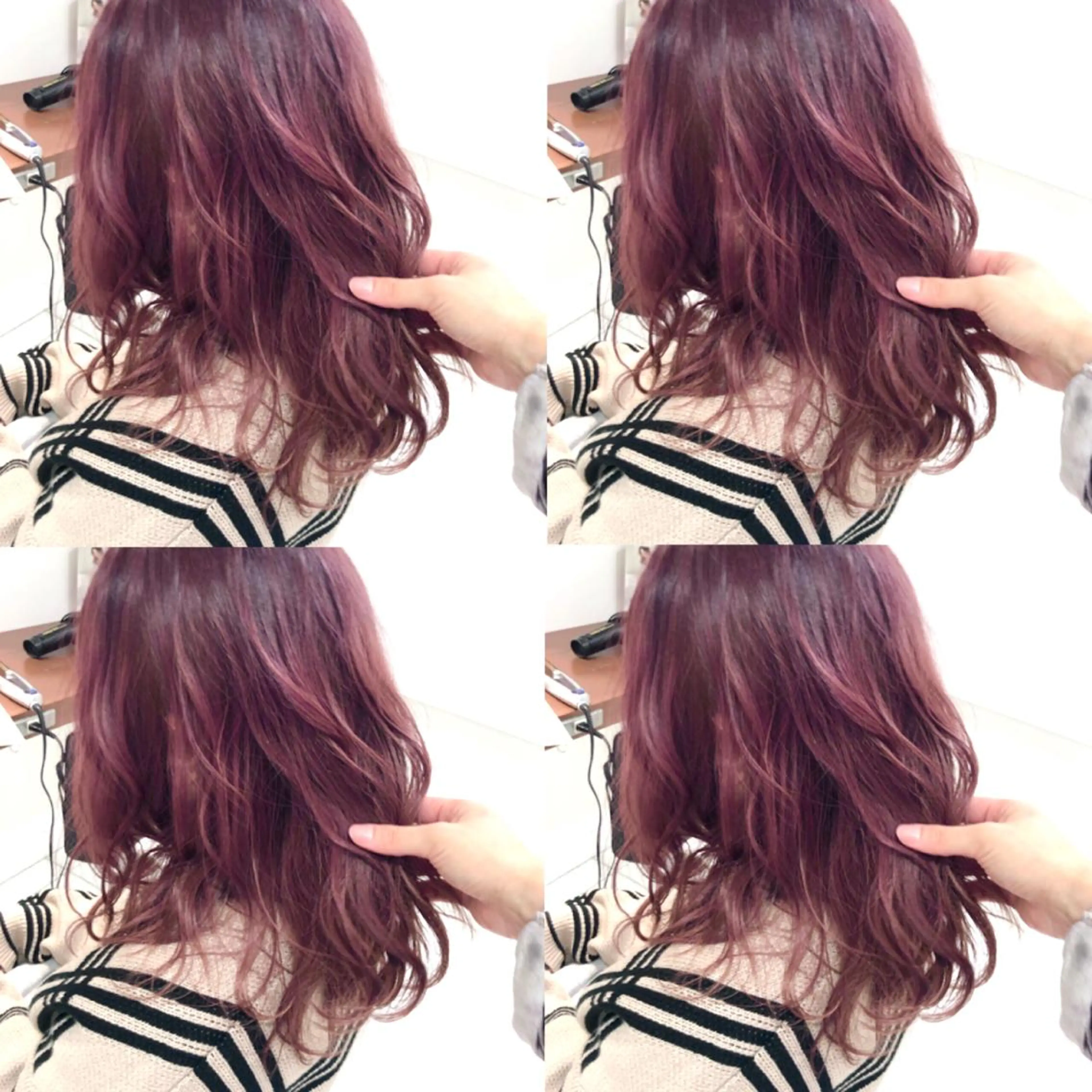 ミディアム カラー ブラウンカラー ピンクカラー ピンクブラウン HOLON池袋所属・ウルフカット ハッシュカット/七海のヘアスタイル