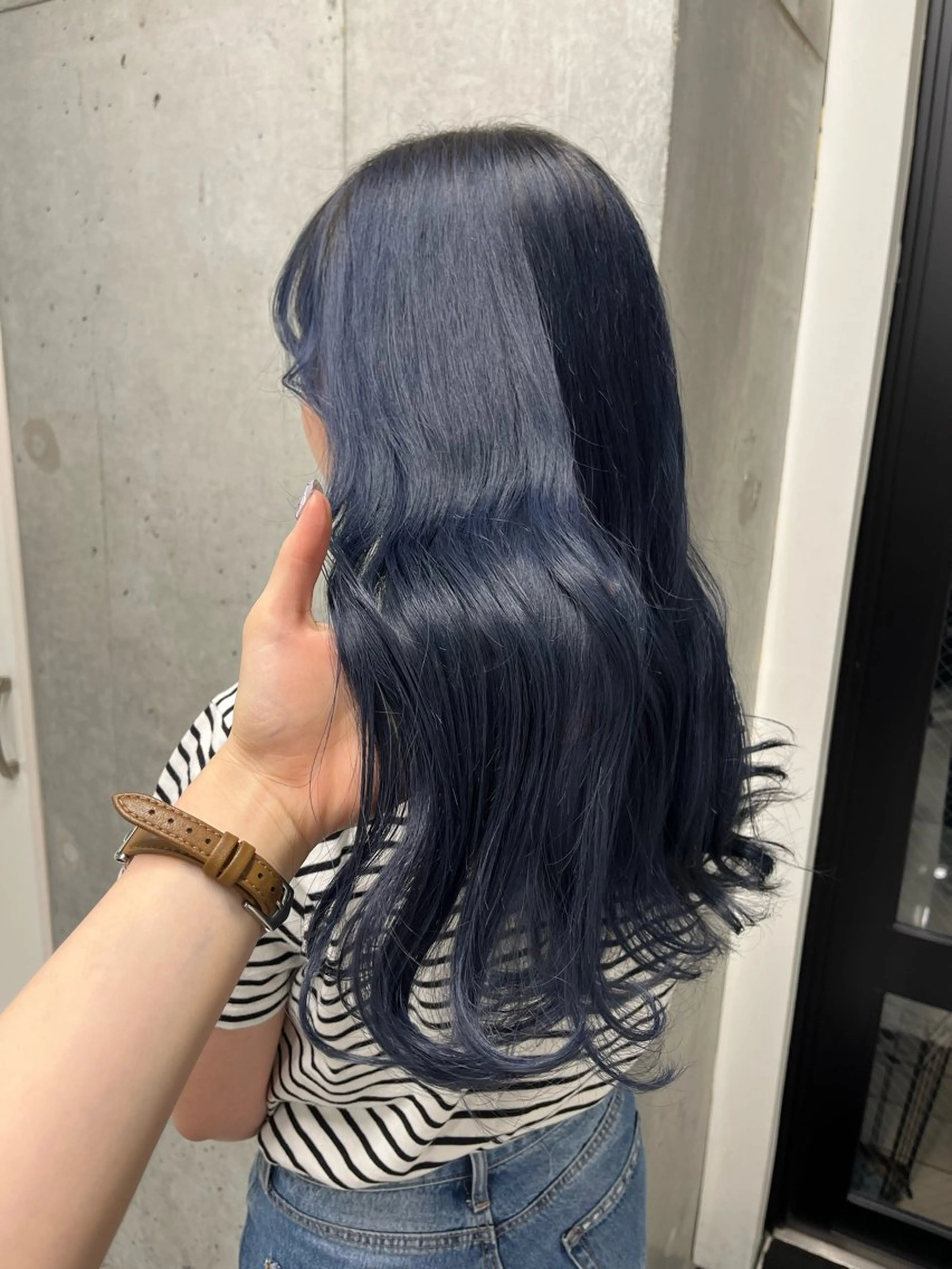 カラー ブリーチ ブルーカラー ブルーラベンダー ラベンダーカラー ヘアカラー sena⌇髪質改善⌇ ブリーチなしWカラーのヘアスタイル