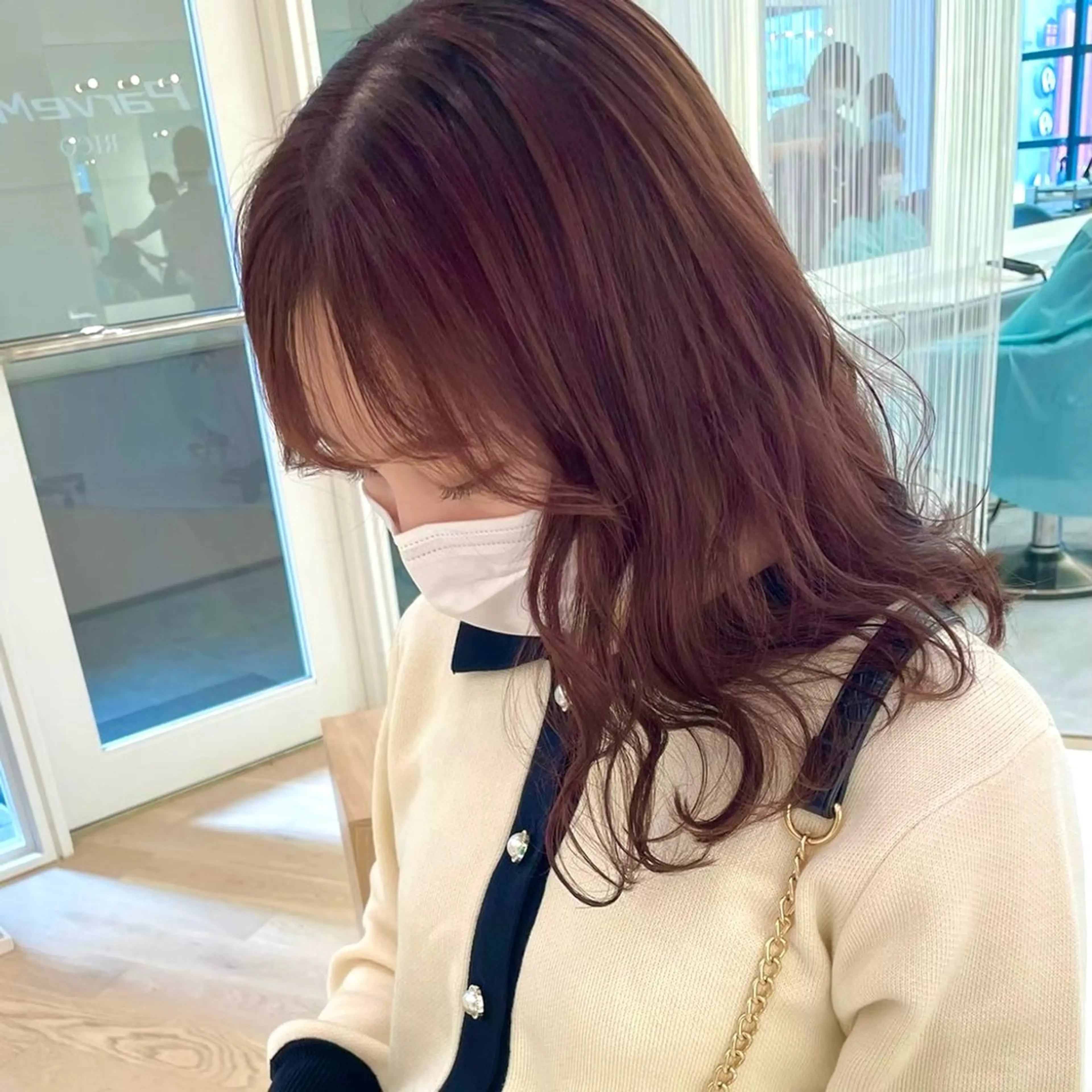 セミロング カラー ヘアカラー トリートメント Parve Mix / 根本 梨湖🫧のヘアスタイル