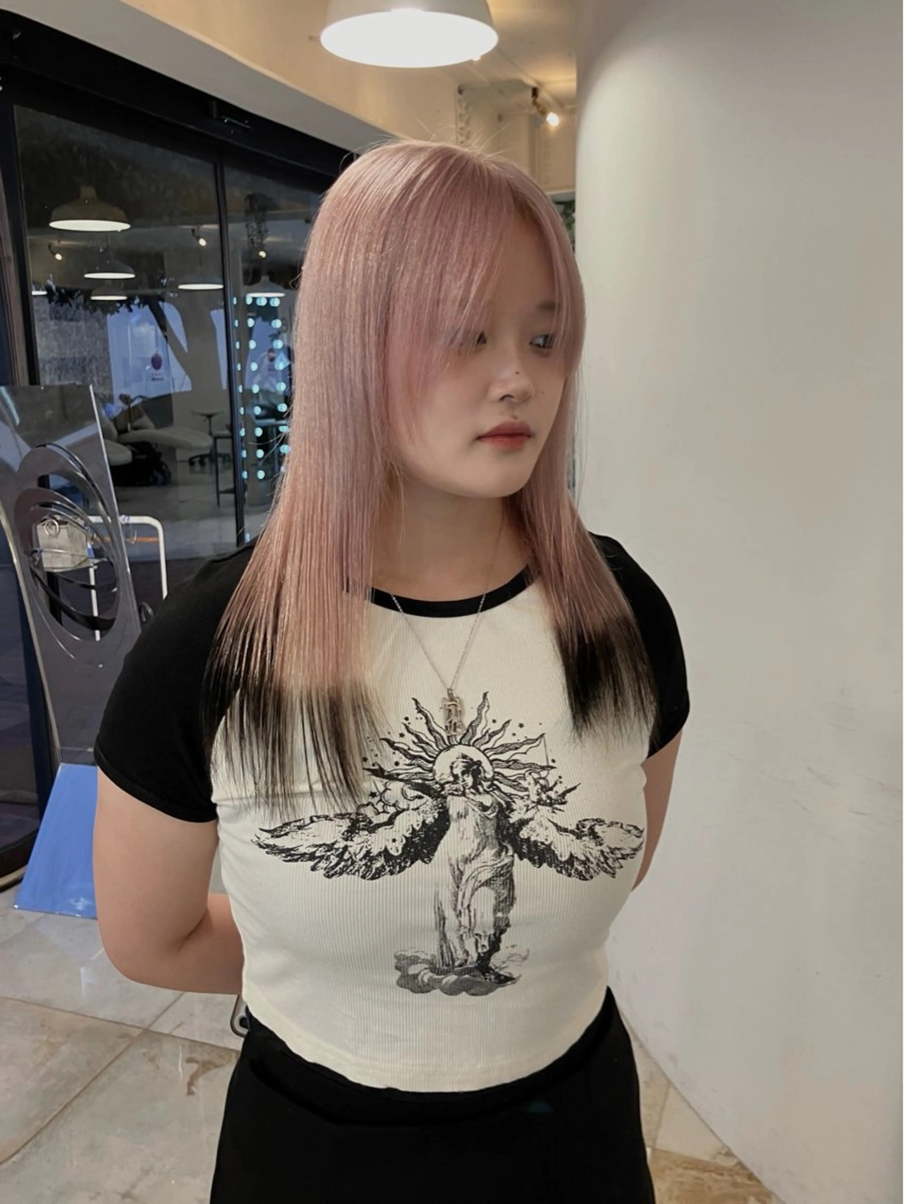 セミロング ヘアカラー トリートメント Hanaka @hwndorのヘアスタイル