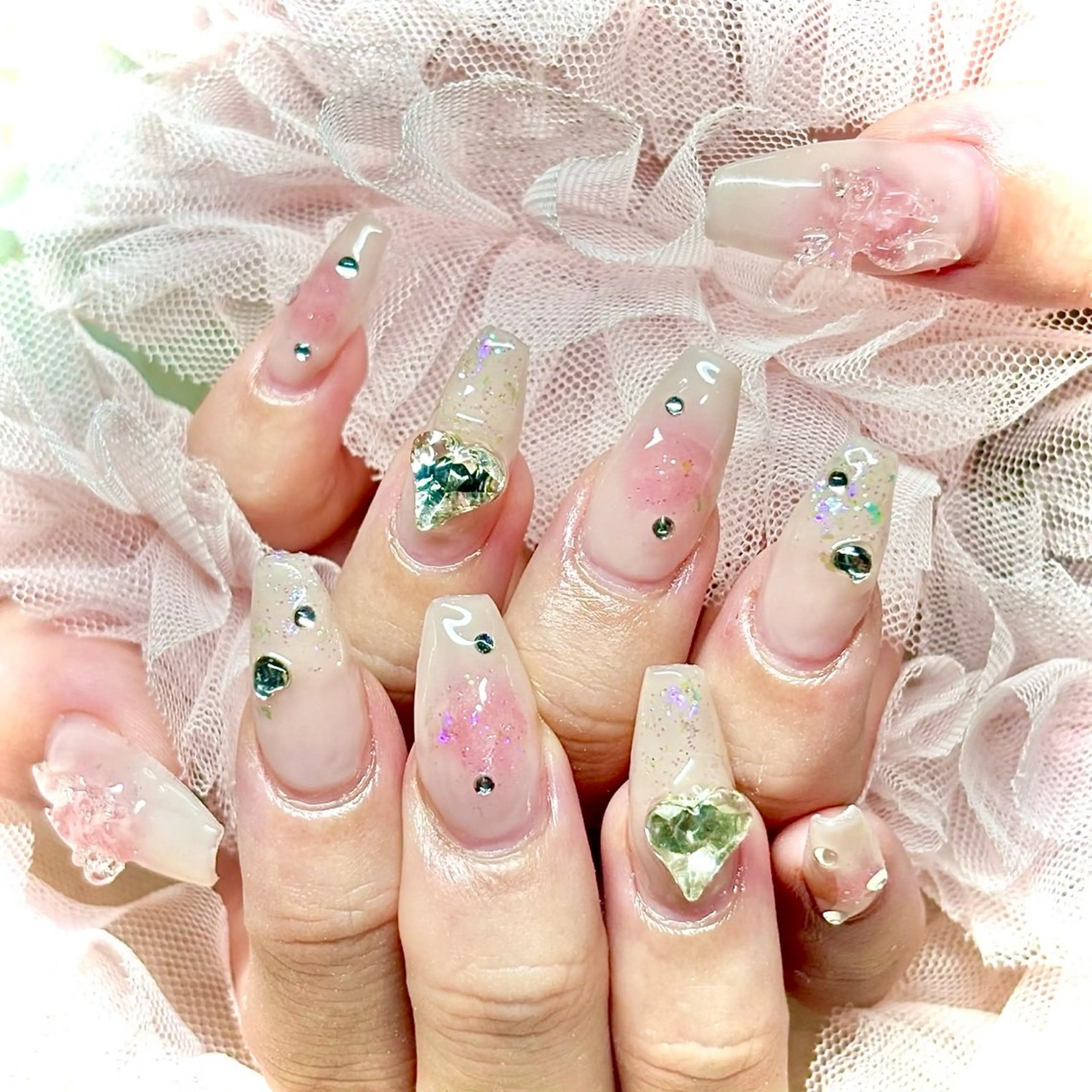 ネイル ハート 韓国ネイル スカルプネイル ワンホンネイル miminon 自宅ネイルサロンのネイルデザイン