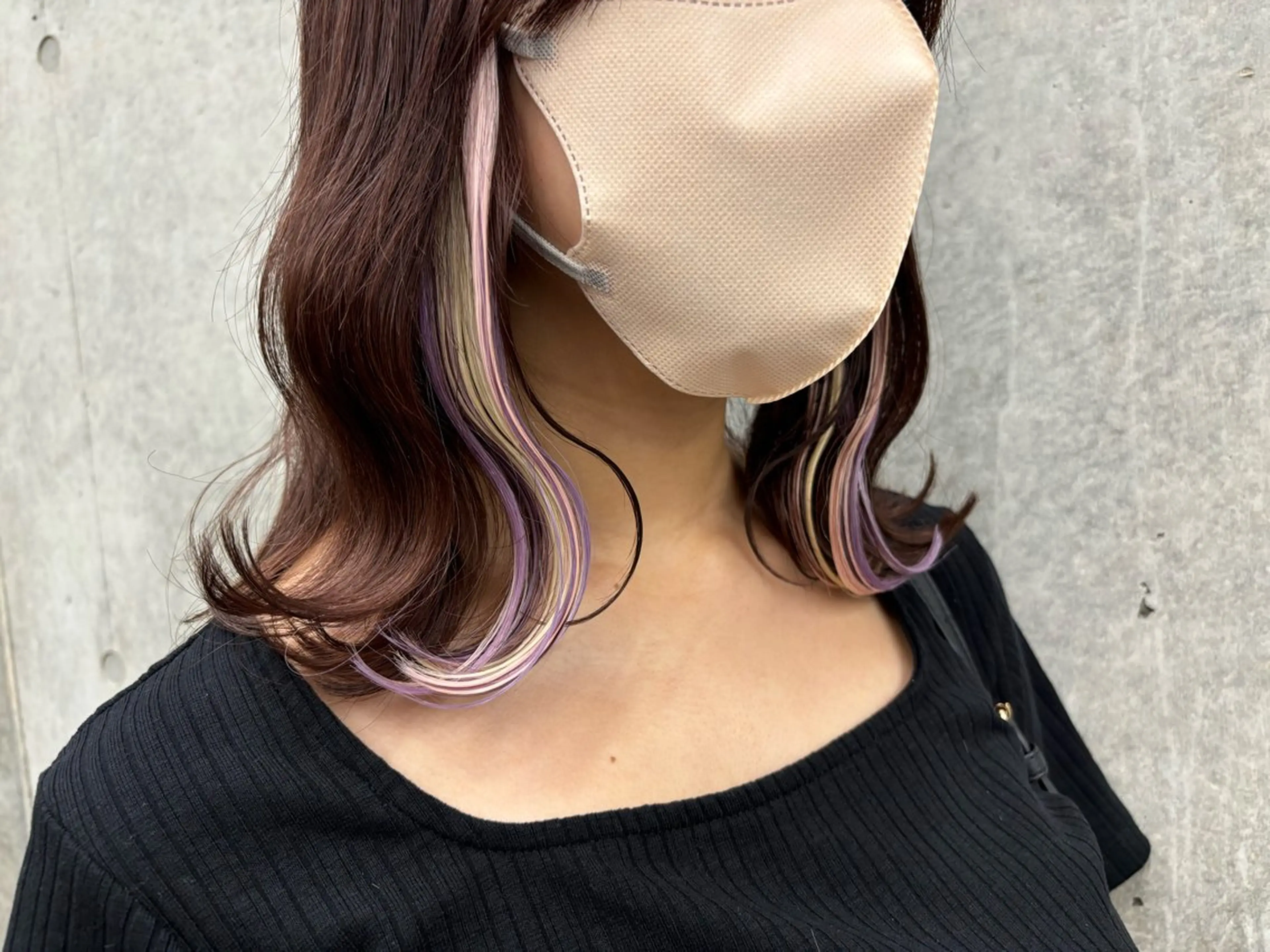 ミディアム エクステ ヘアカラー エクステ 巻ける縮毛矯正🌸 勝倉　麗のヘアスタイル