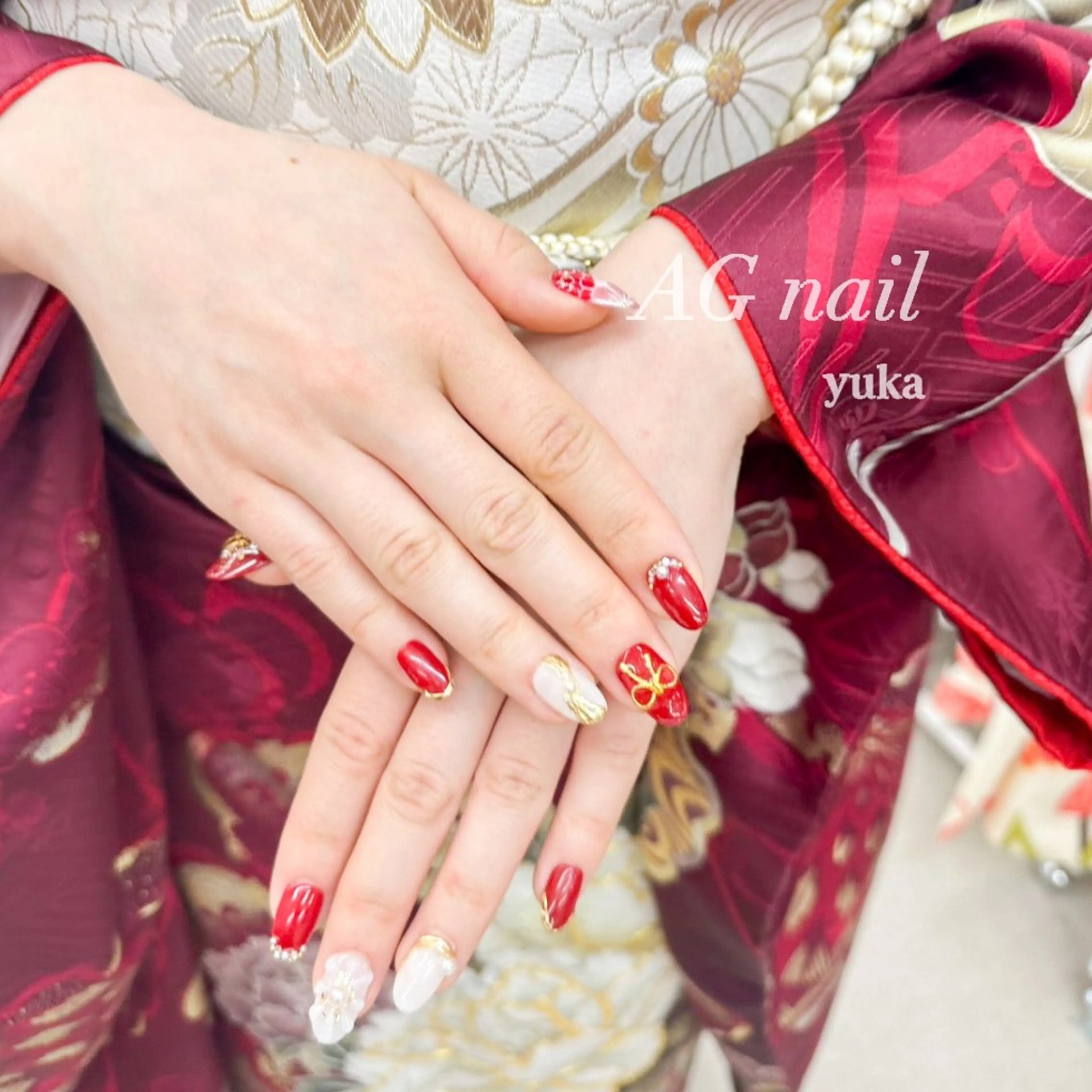 ネイル 成人式 ネイルチップ その他(ネイル) AG nail 〚　yuka　〛のネイルデザイン