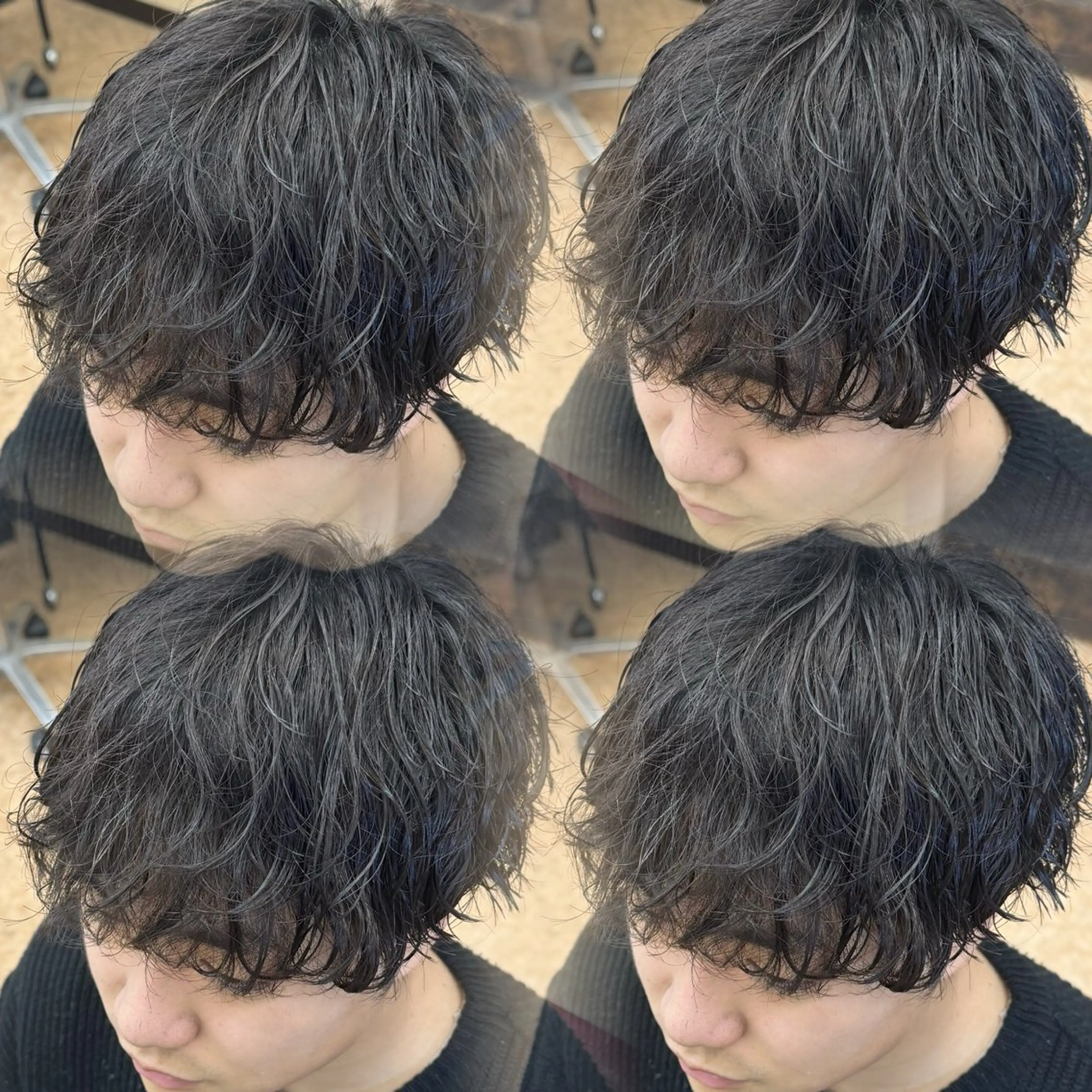 ミディアム メンズ ミディアムパーマ メンズパーマ カット パーマ 焼津メンズパーマ特化 大石雄生のヘアスタイル