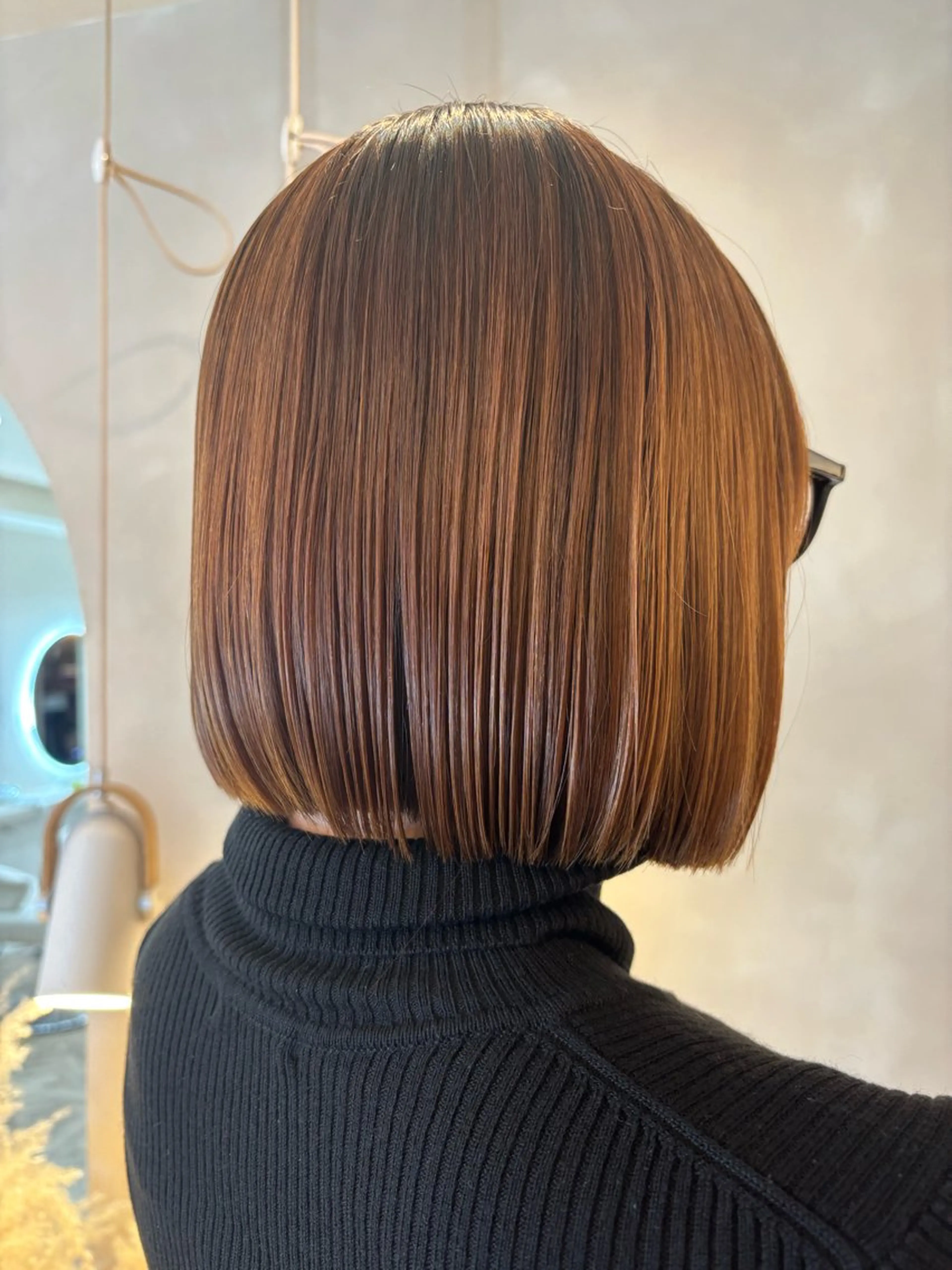 ミディアム 切りっぱなしボブ ボブ シンバヒナノ/パーマ レイヤーカット/ボブのヘアスタイル