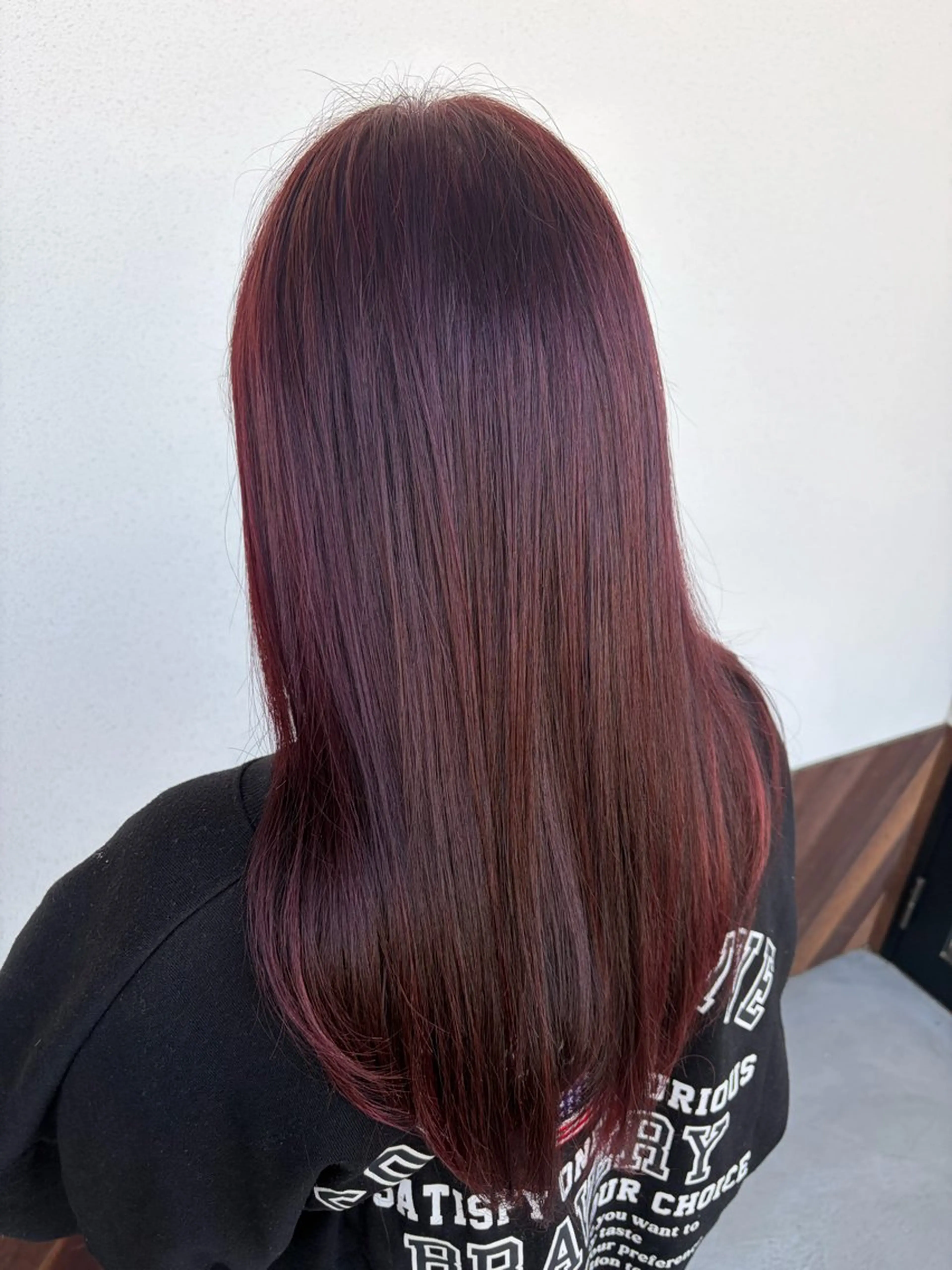 ロング カラー レッドカラー ルプラボウ あいか 韓国ヘア/艶髪のヘアスタイル