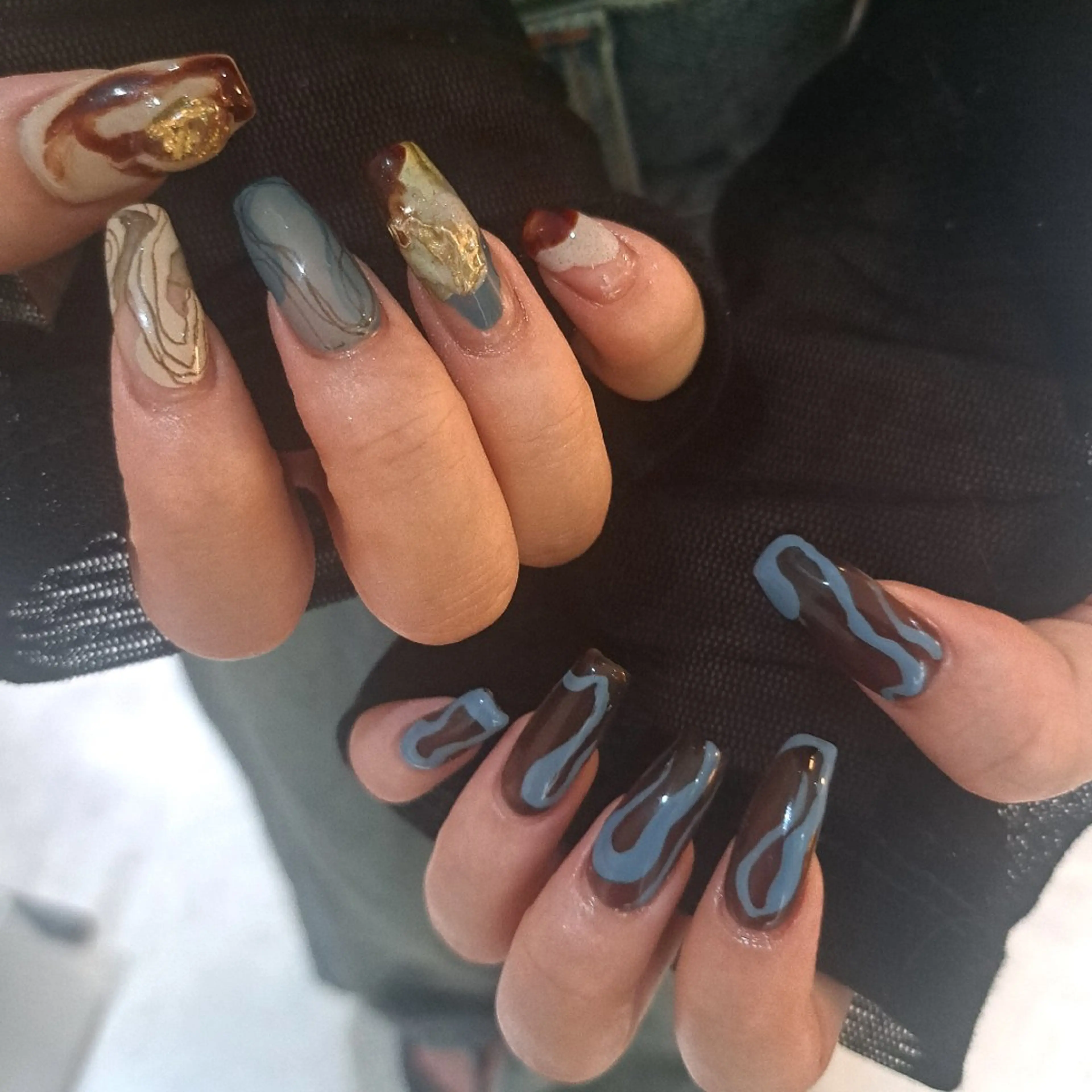 ネイル アートネイル ブラウン ジェルネイル 持ち込み ニュアンスネイル Nail mood /アートし放題のネイルデザイン