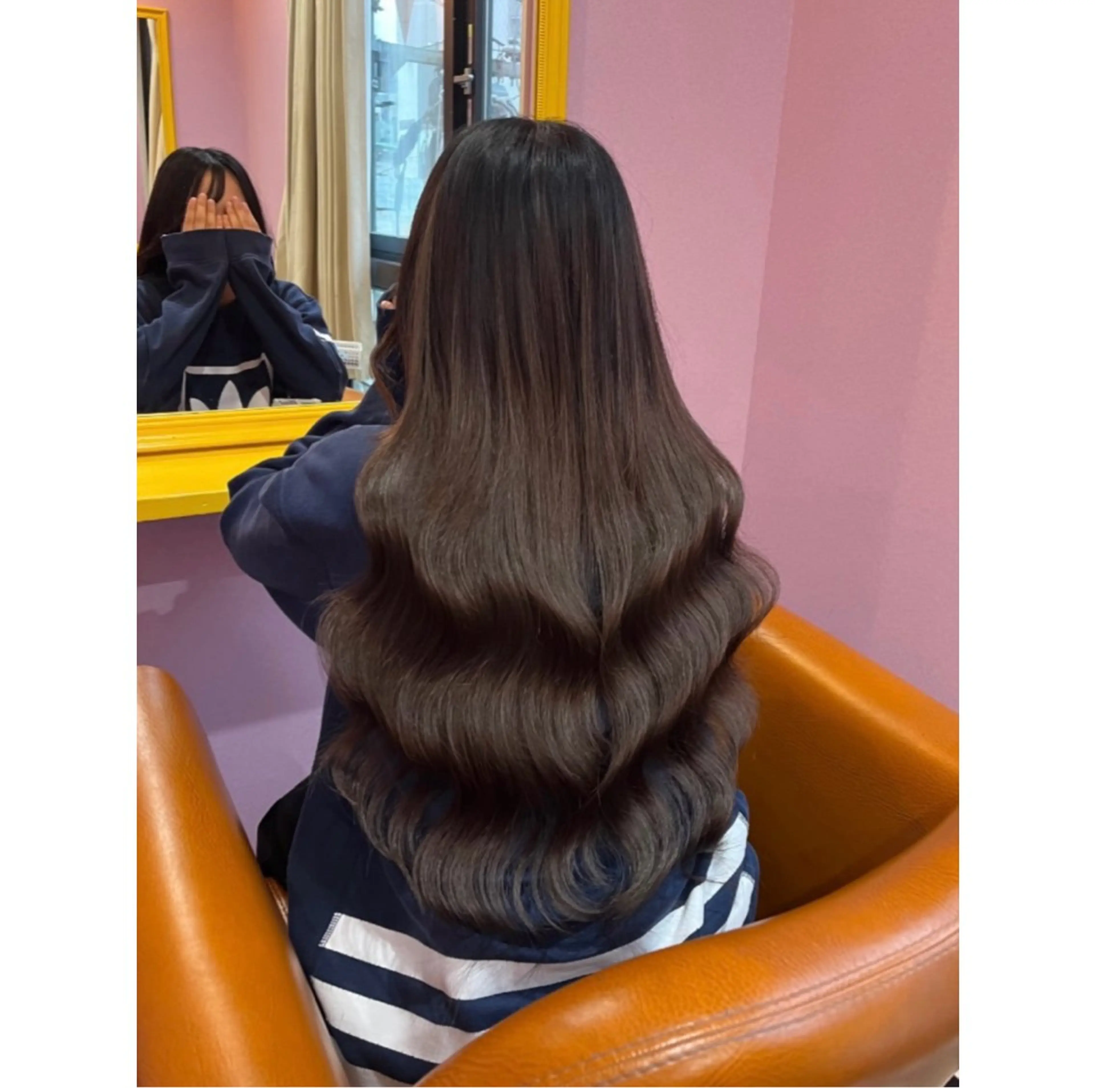 ロング カラー+ちび編み込み エクステ梅田🐨のヘアスタイル