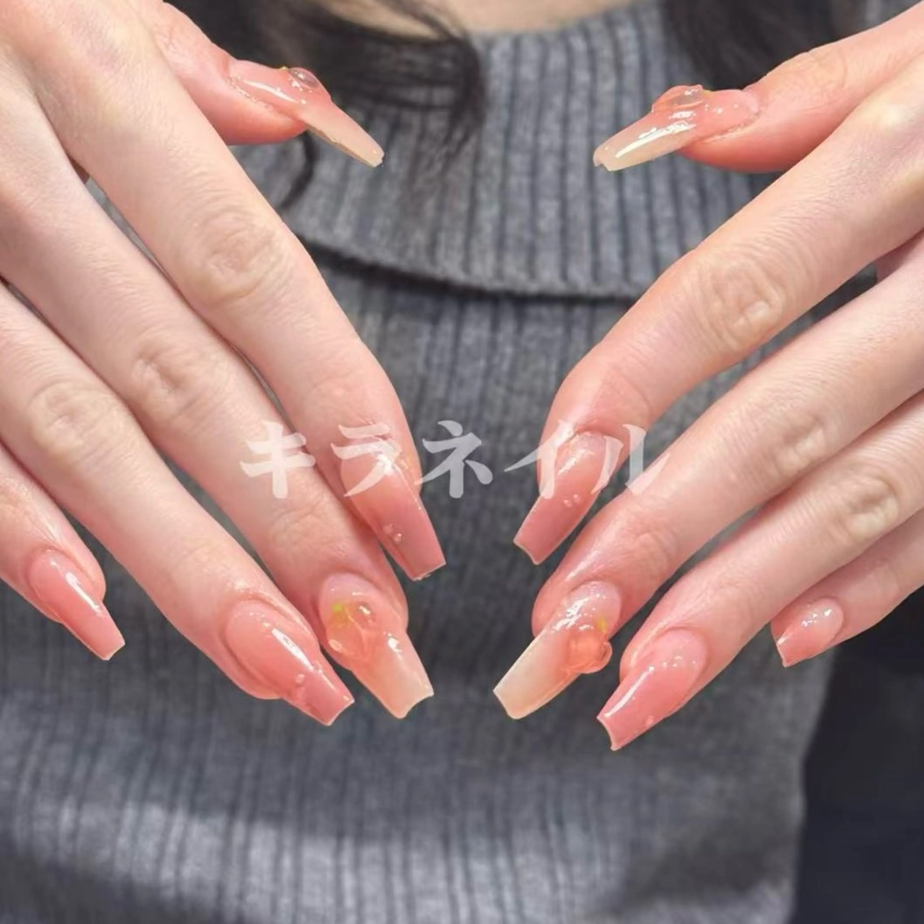 ネイル ハンドネイル 🎀erika 長さだし💗モチ最高のネイルデザイン