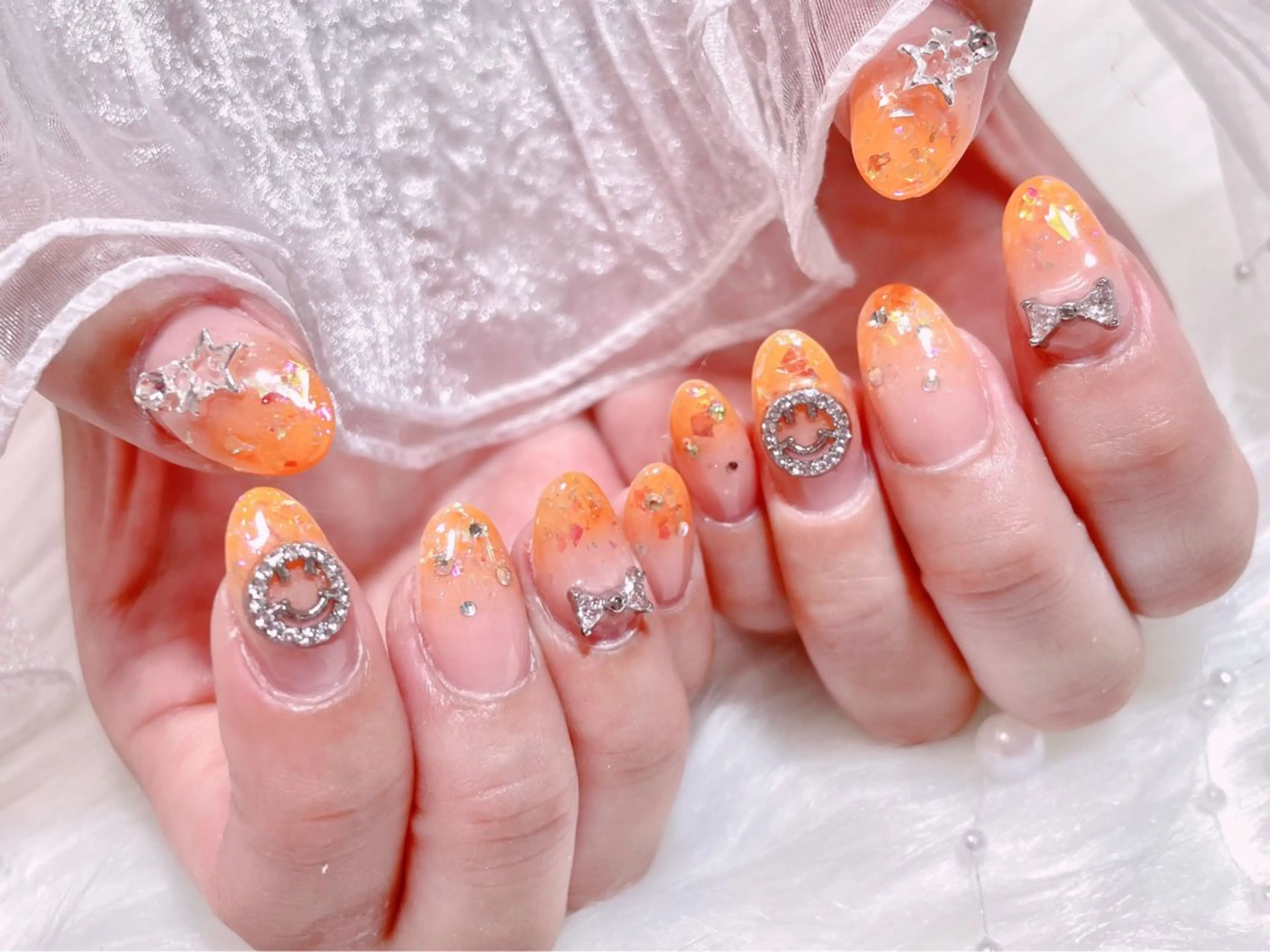 ネイル ジェルネイル グラデーション パラジェル ハンドネイル ゆりか ジョアアンジェ福島のネイルデザイン