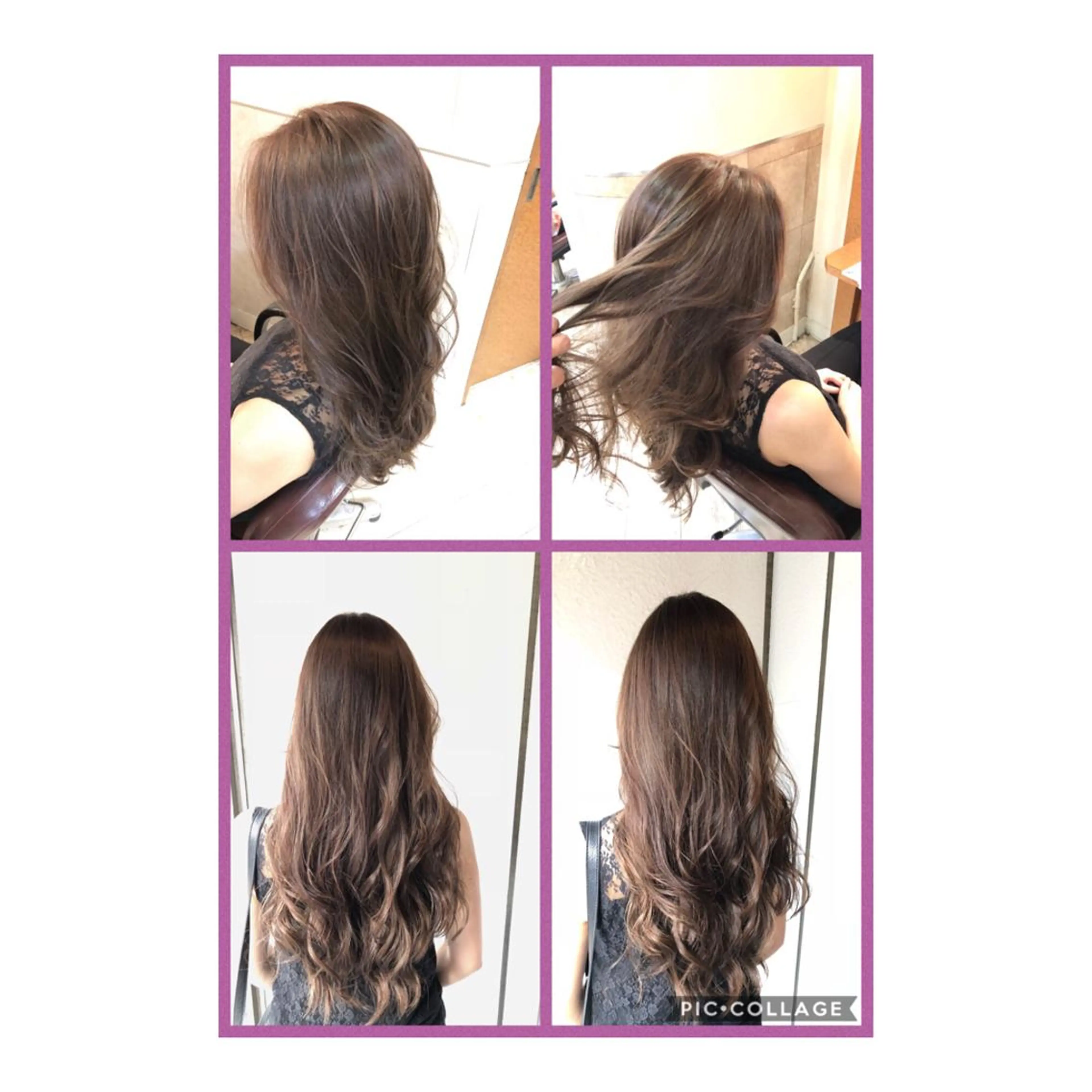 ロング カラー ベージュカラー ハイライトカラー パープルカラー ハイライト 100%髪質改善特化 TRUNSのヘアスタイル